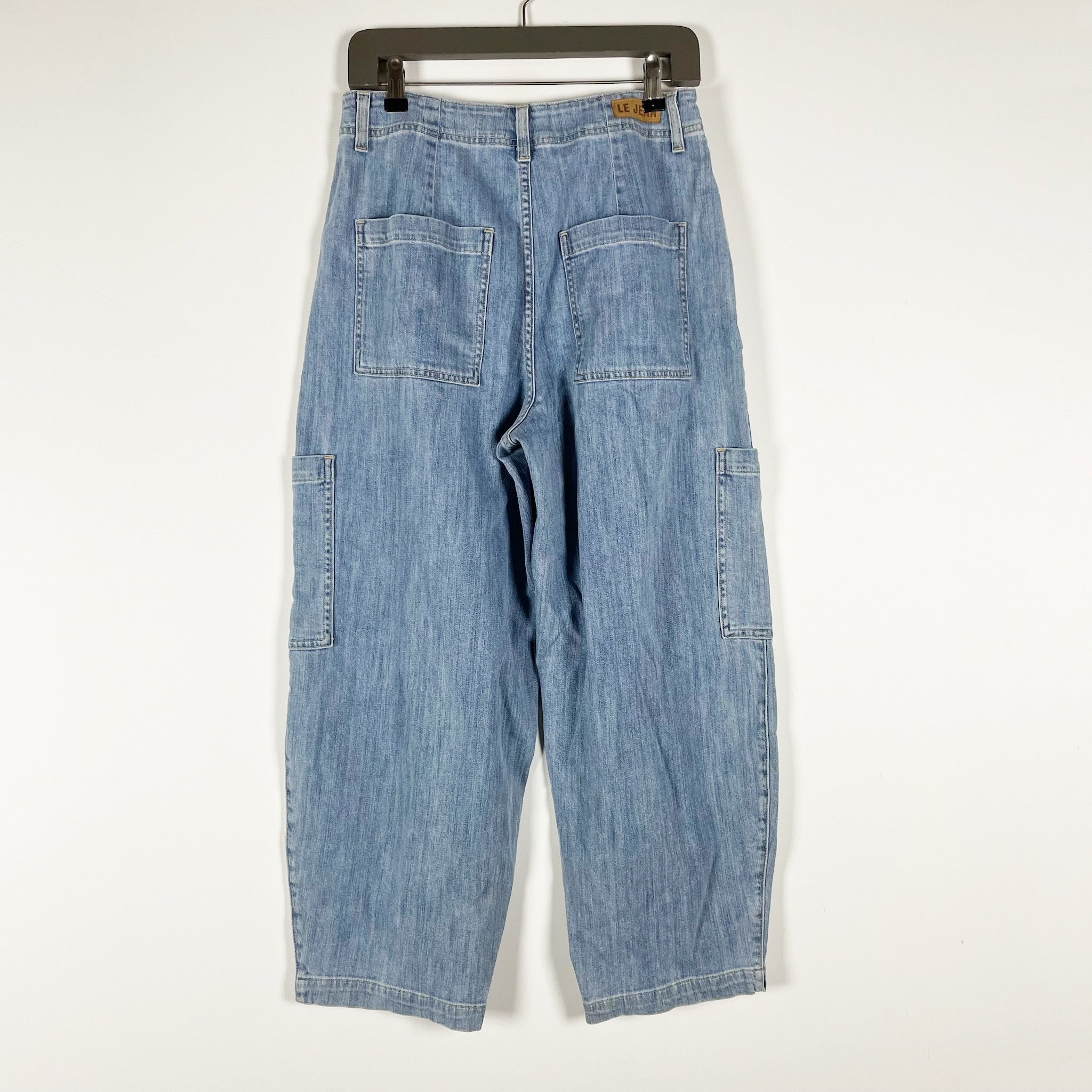 Le Jean Goldie Balloon Cargo Multi Pocket Cargo Denim Pants French Blue 27
