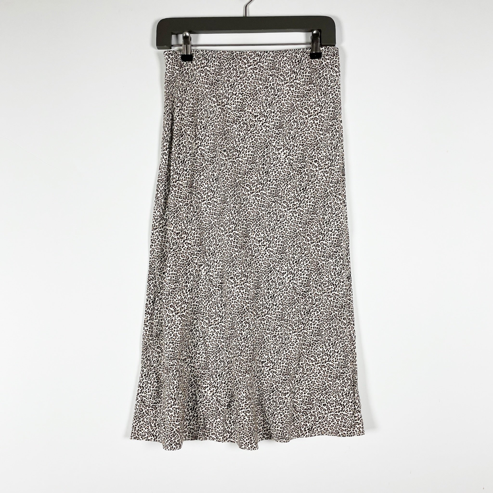 Jenni Kayne Cheetah Leopard Animal Print Pattern Pull On Slip Midi Skirt Small