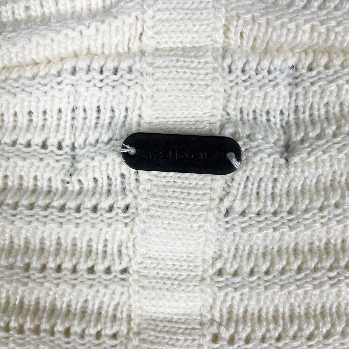 Barbour Linton Knit Wool Cashmere Blend Mock Neck Pullover Sweater Ivory 6