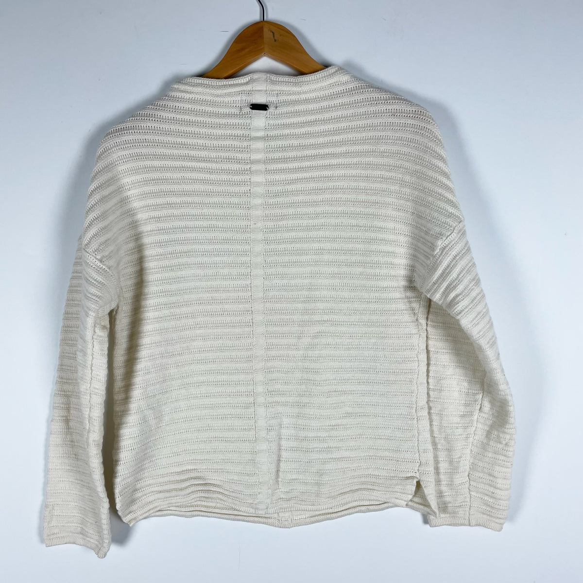 Barbour Linton Knit Wool Cashmere Blend Mock Neck Pullover Sweater Ivory 6