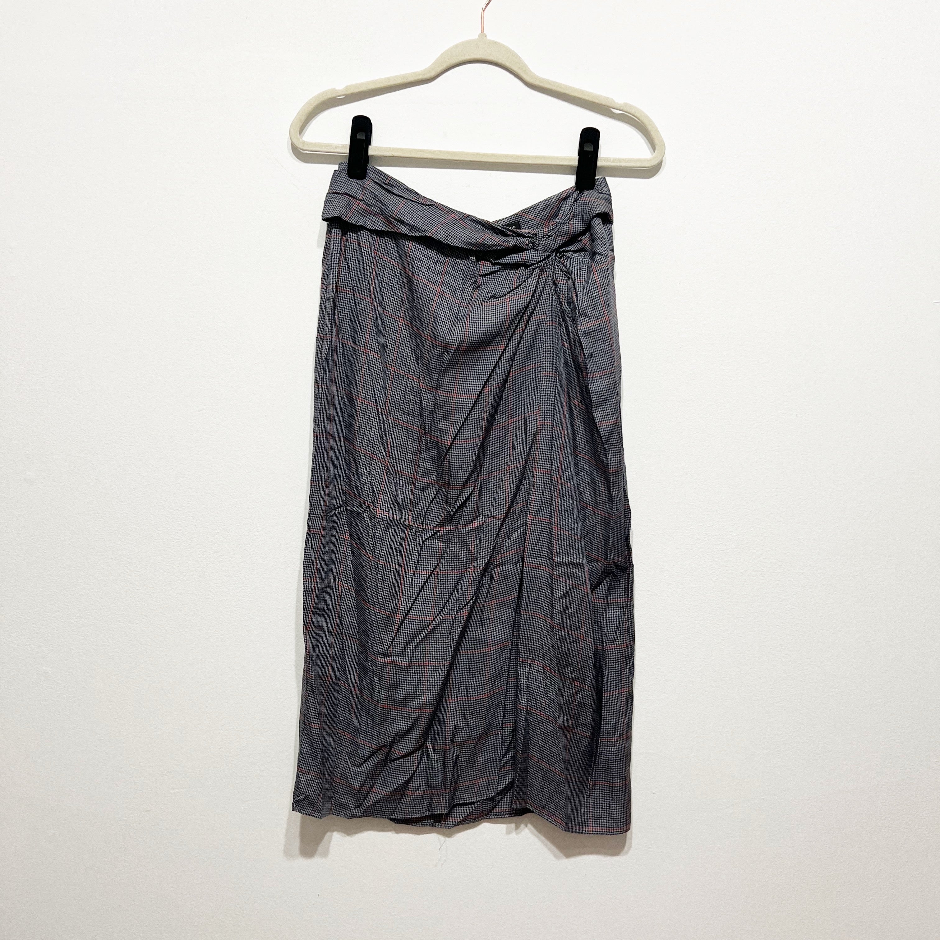 Rag & Bone Amber Lightweight Twist Knot Waist Thigh Slit Straight Skirt Printed