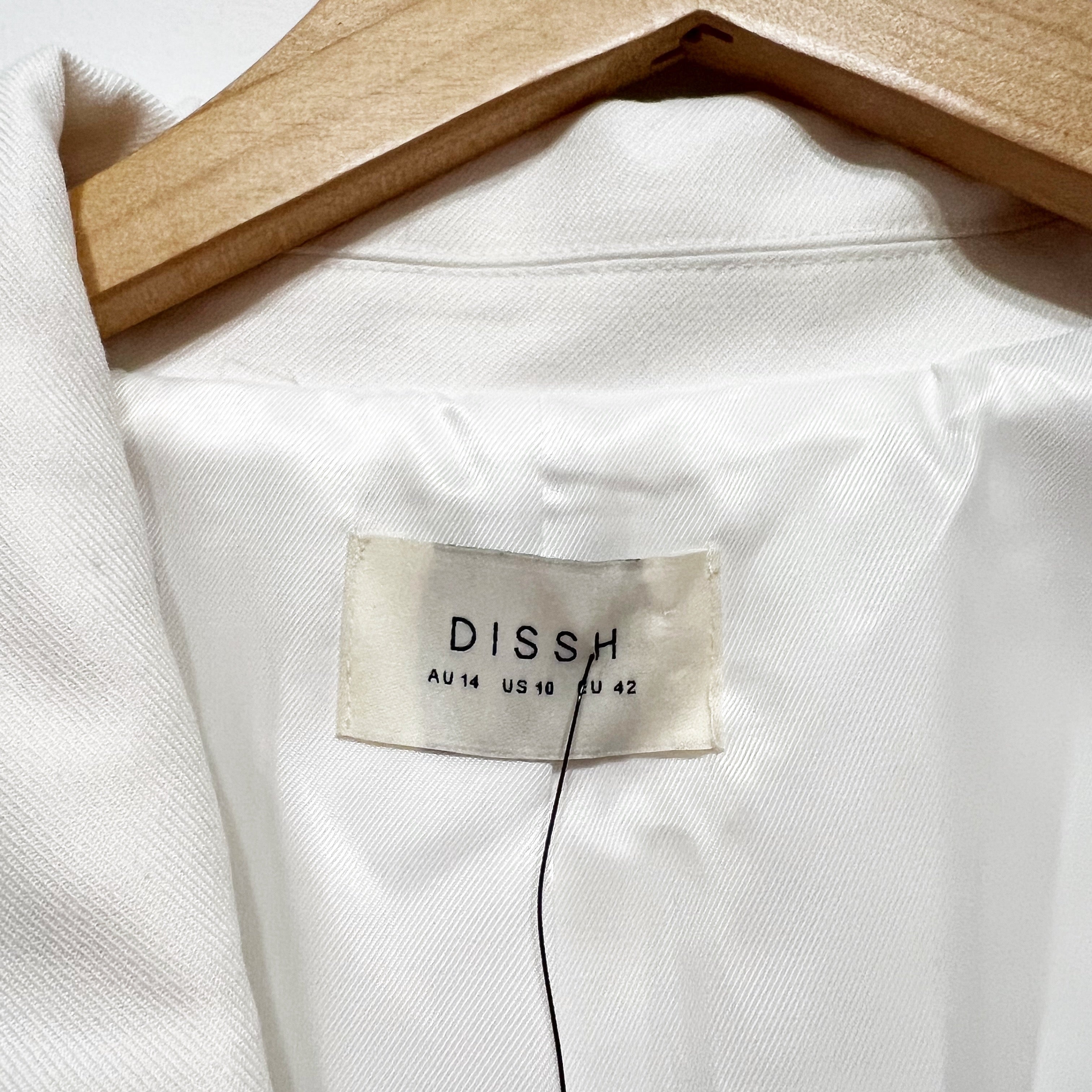 Dissh Women's Harley White Oversized Two Button Boyfriend Blazer Jacket White 10