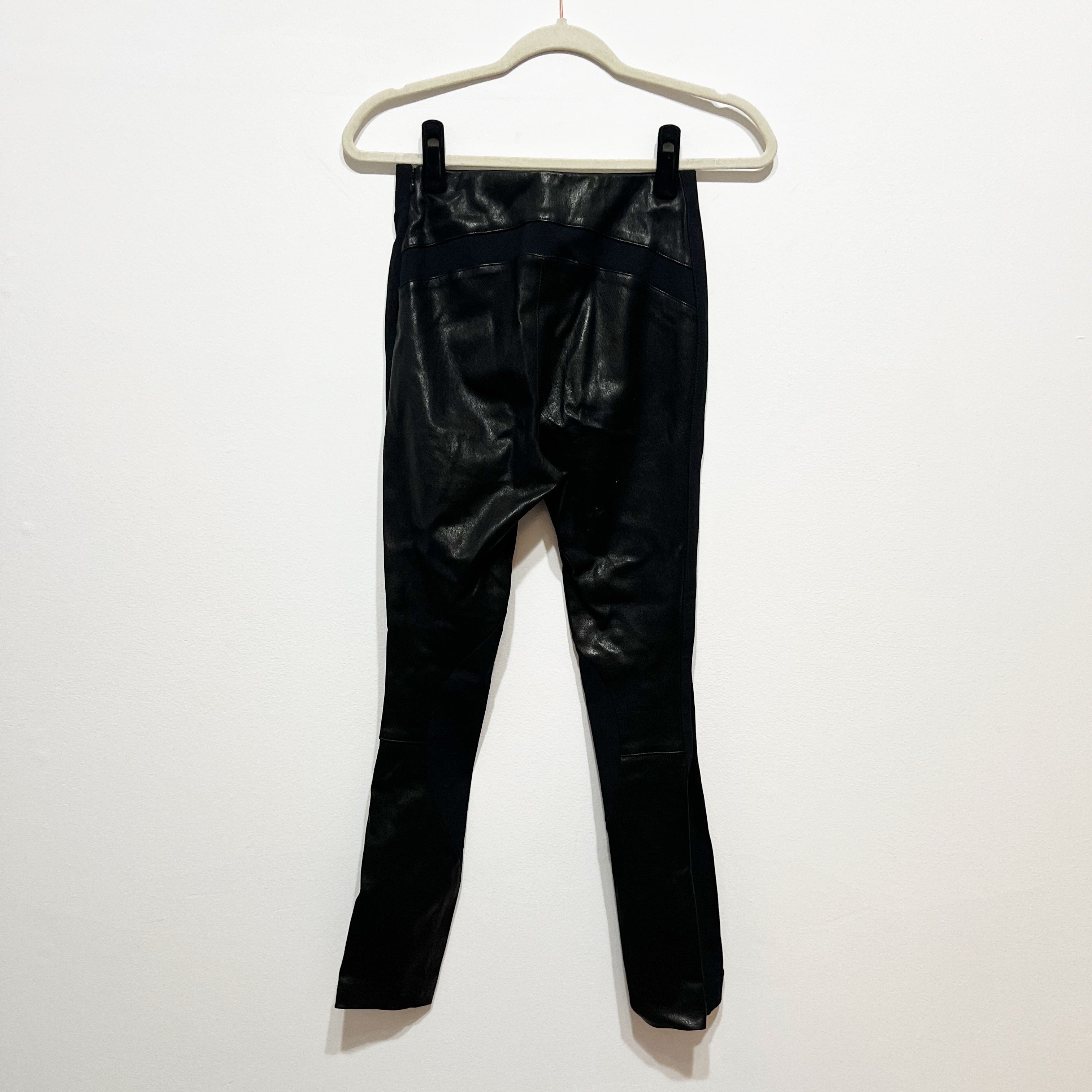 NEW Rag & Bone Marissa Genuine Leather Mid Rise Skinny Leggings Pants Black 2