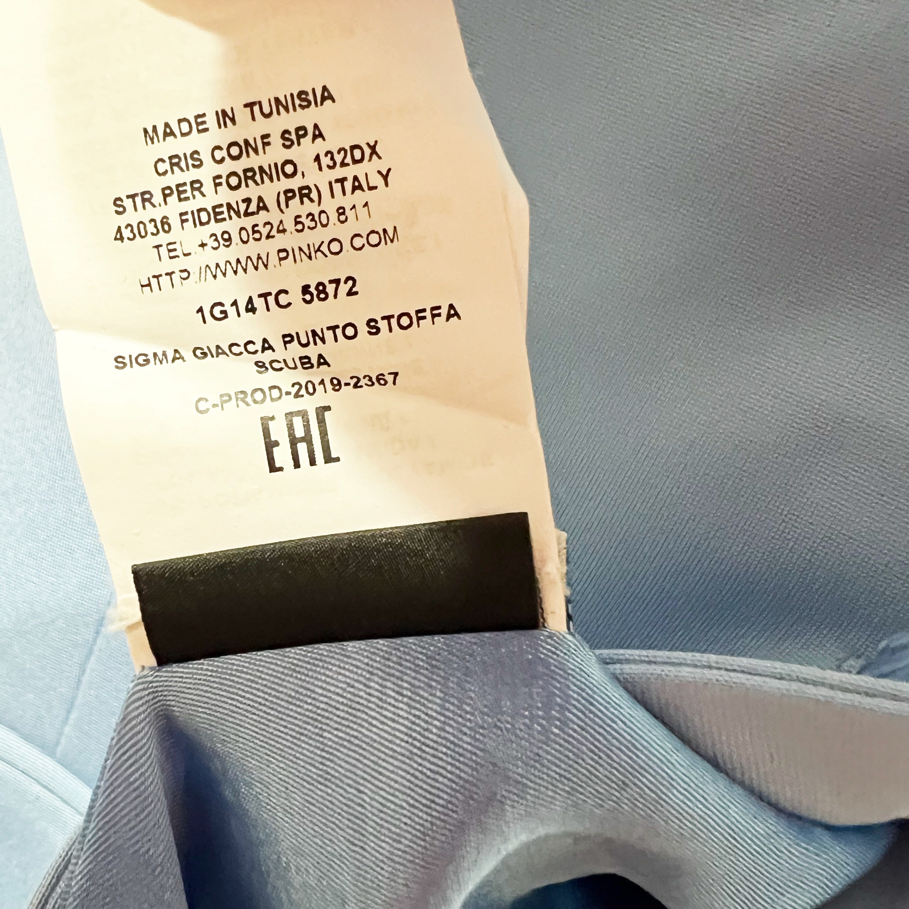 Pinko Women's Single Button Collared Suiting Blazer Suit Jacket Baby Blue 6