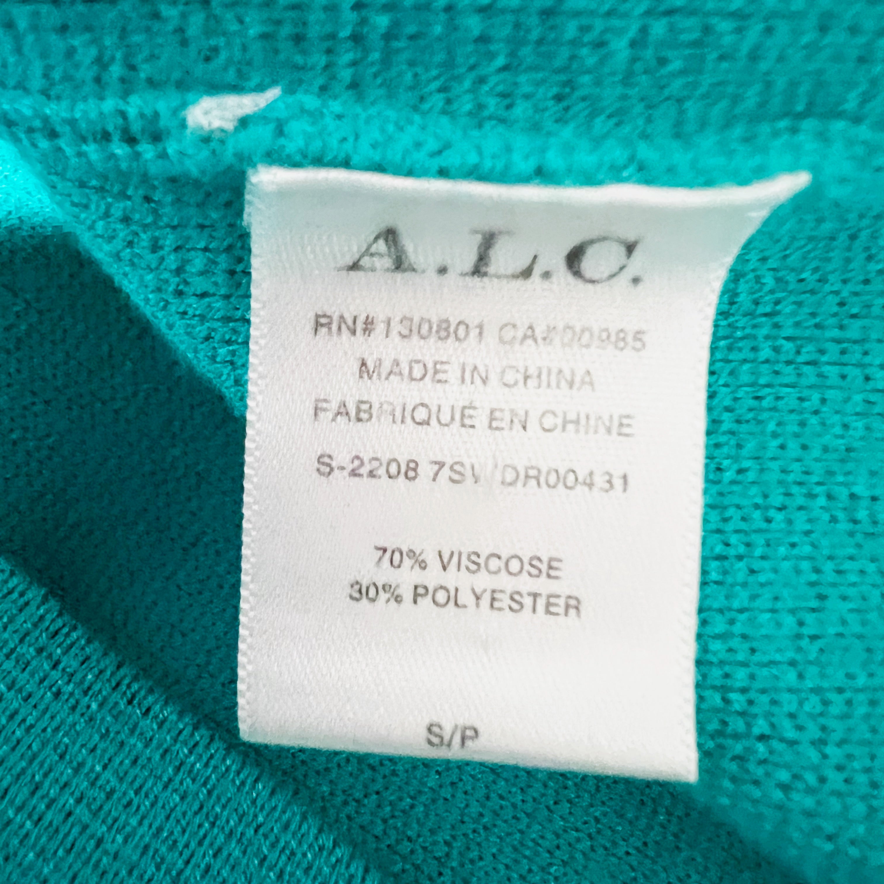 A.L.C. Nate Button Front Puff Long Sleeve Knit Stretch Cardigan Sweater Dress S