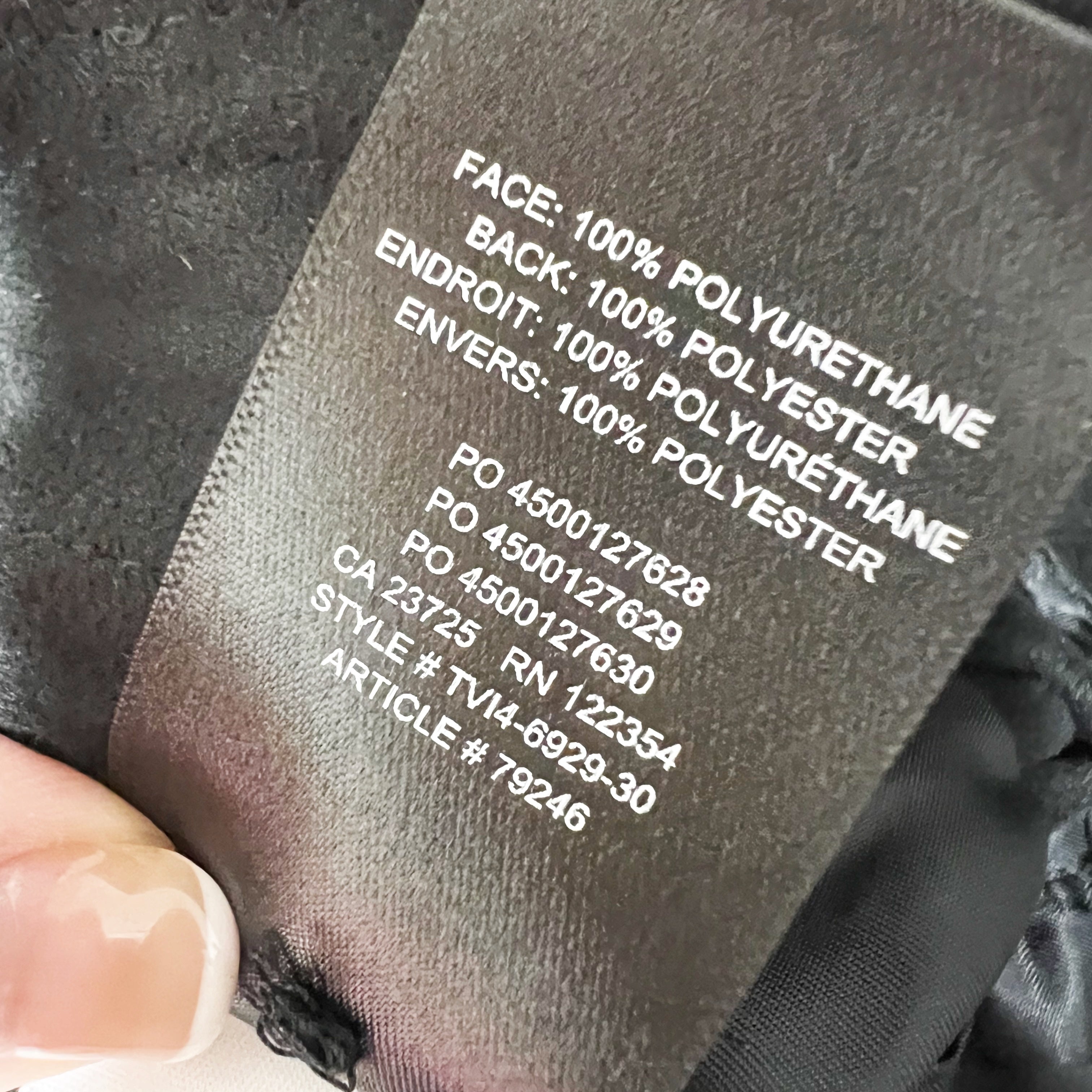 Wilfred Aritzia Funk Faux Vegan Crinkle Patent Leather Straight Leg Trouser Pant