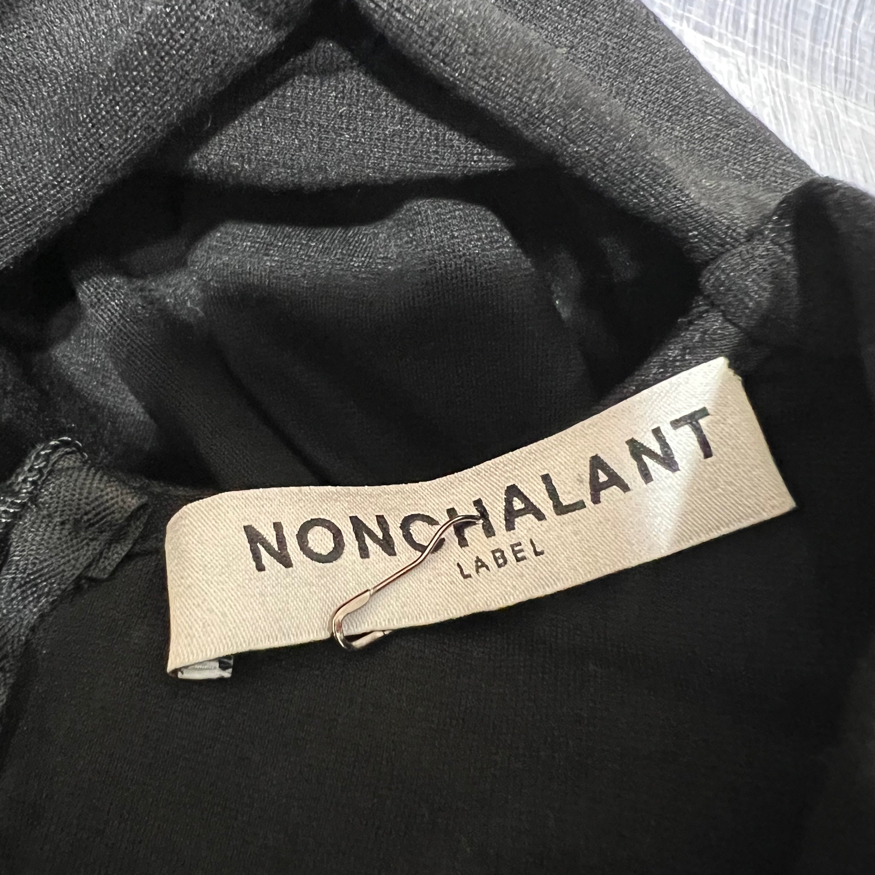 Nonchalant Label Jaleen Stretch Knit Puff Sleeve V Neck Jumpsuit Catsuit Black