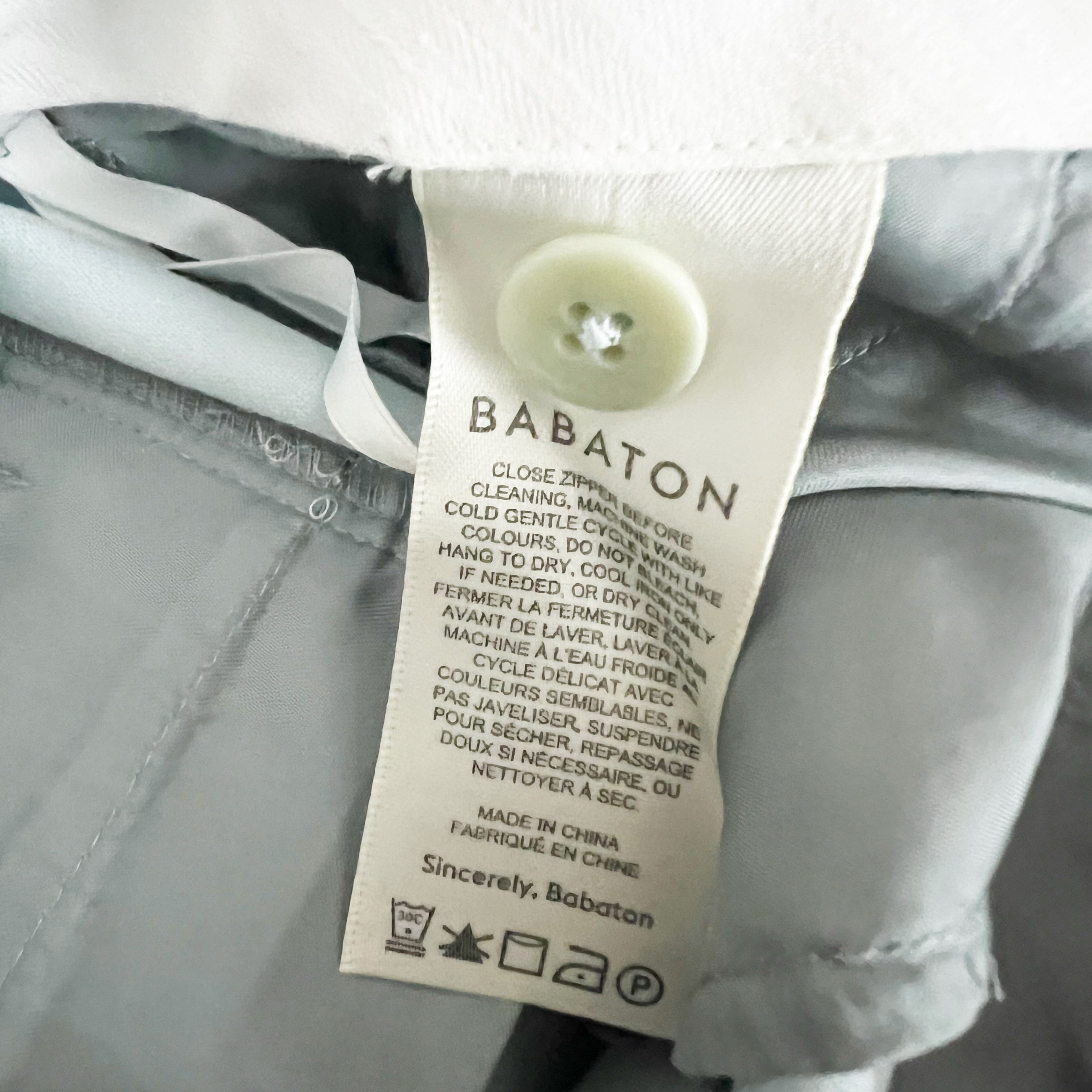 Babaton Aritzia Atelier Command Mid Rise Straight Leg Trouser Pants Light Blue 2