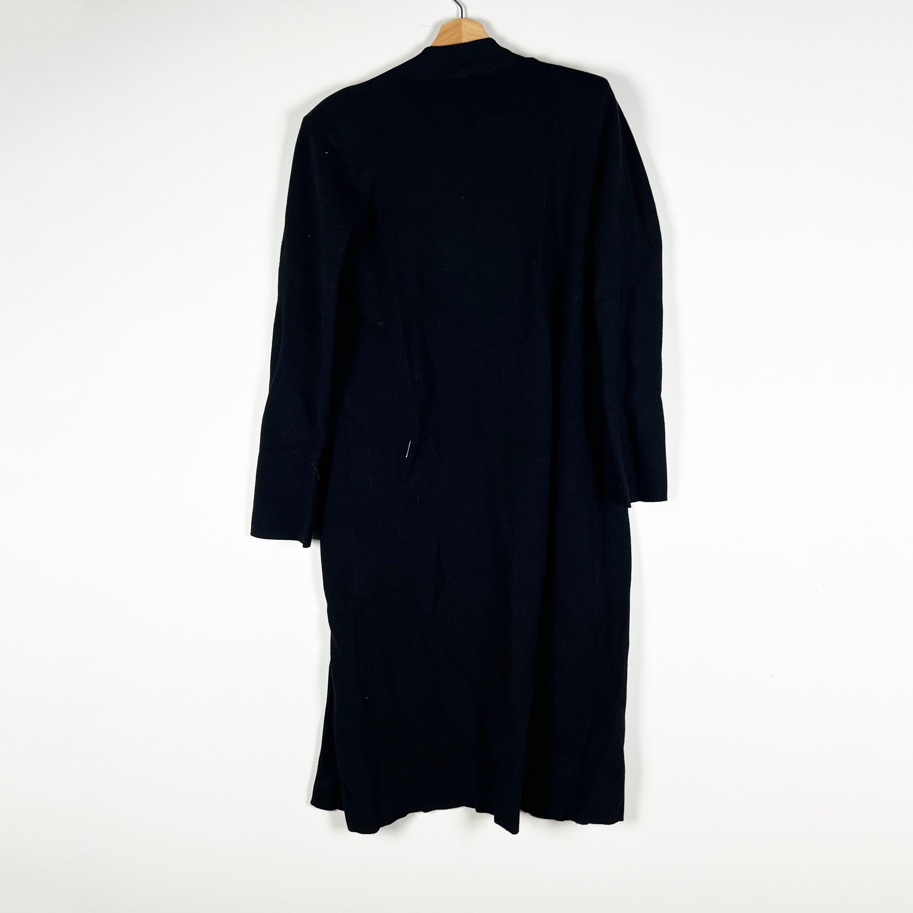 NEW Babaton Aritzia Orpheum Knit Stretch Open Front Cardigan Sweater Robe Black