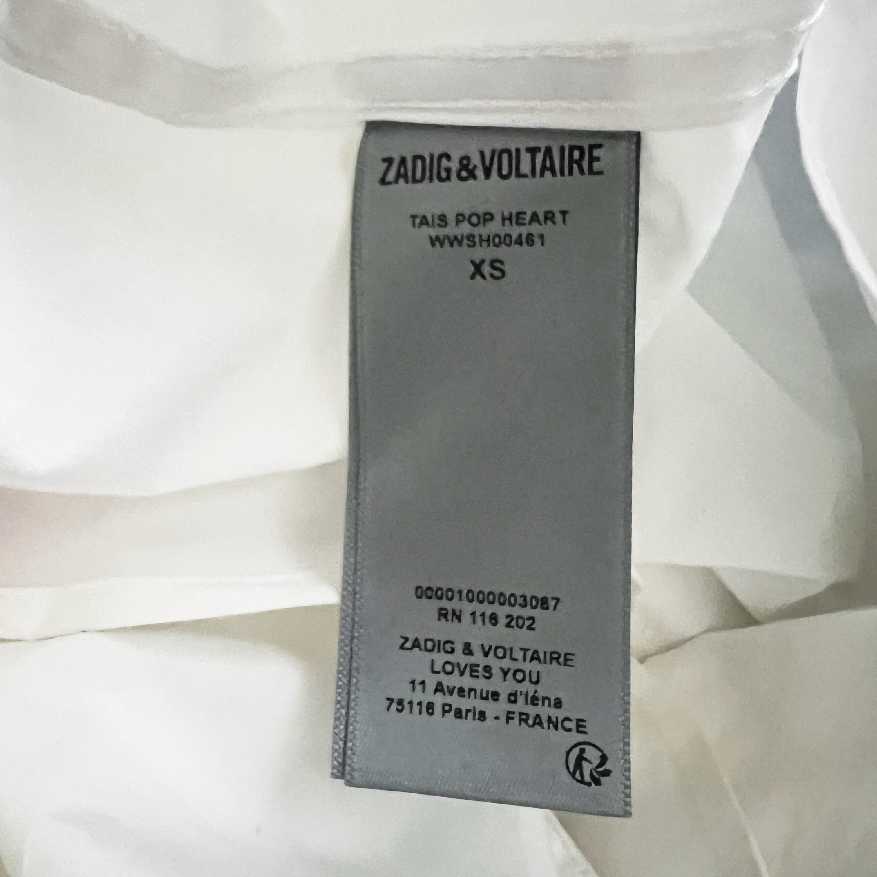 Zadig & Voltaire Women's Tais Pop Heart Graphic Cotton Button-Up Shirt in Blanc