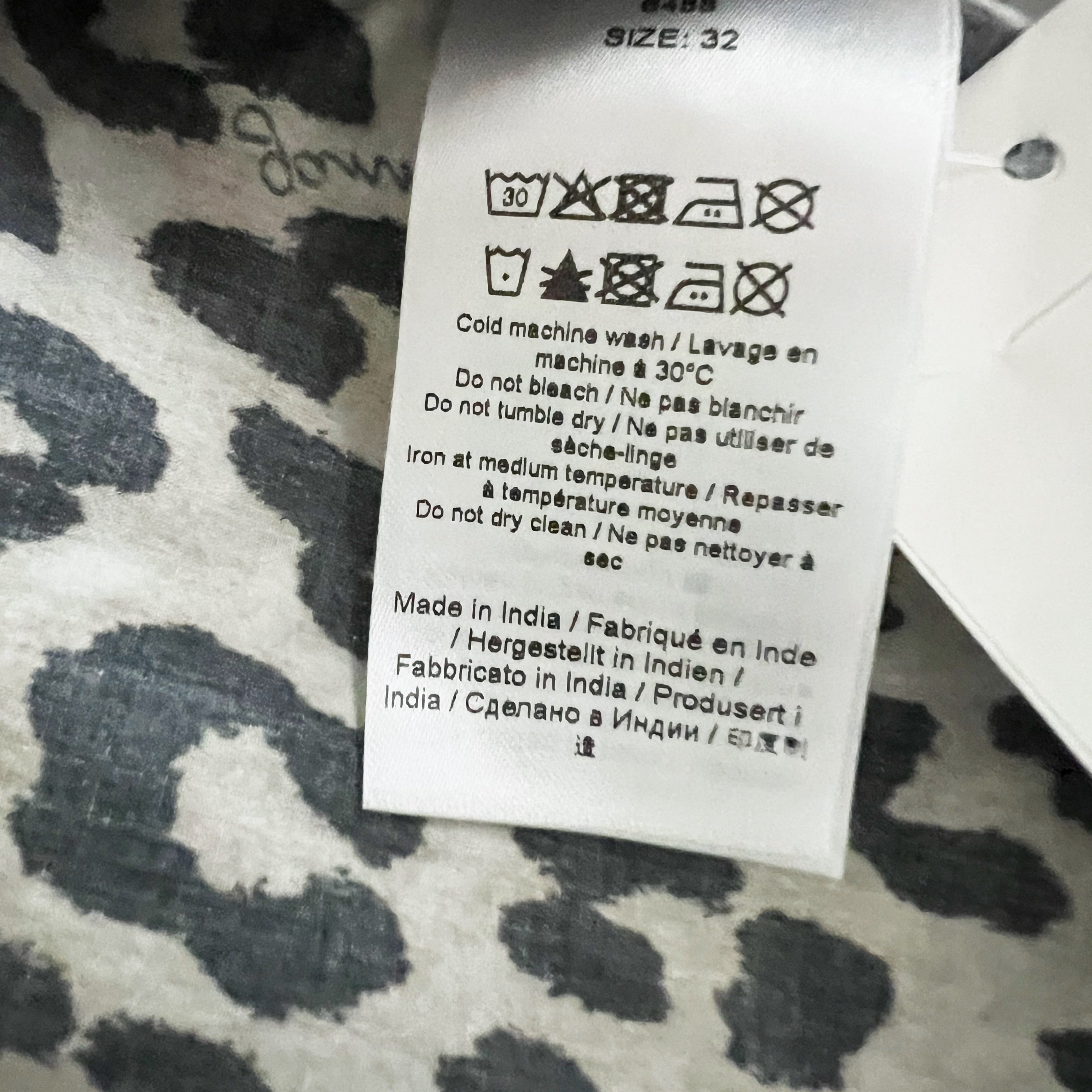 NEW Ganni F8842 Organic Cotton Poplin Leopard Animal Print Pattern Midi Dress 0