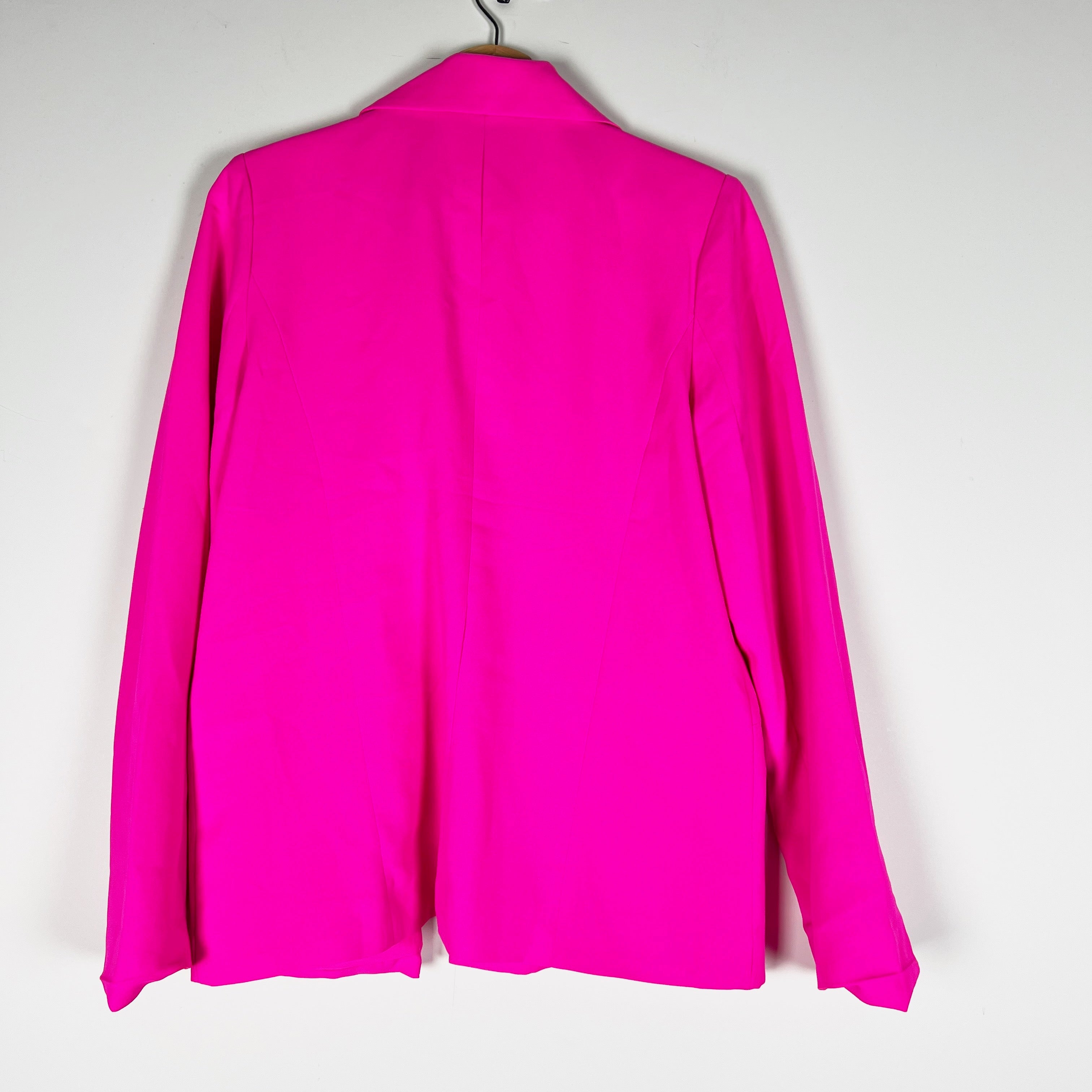 NEW Steve Madden Payton Women's Open Front Structured Blazer Jacket Hot Pink S