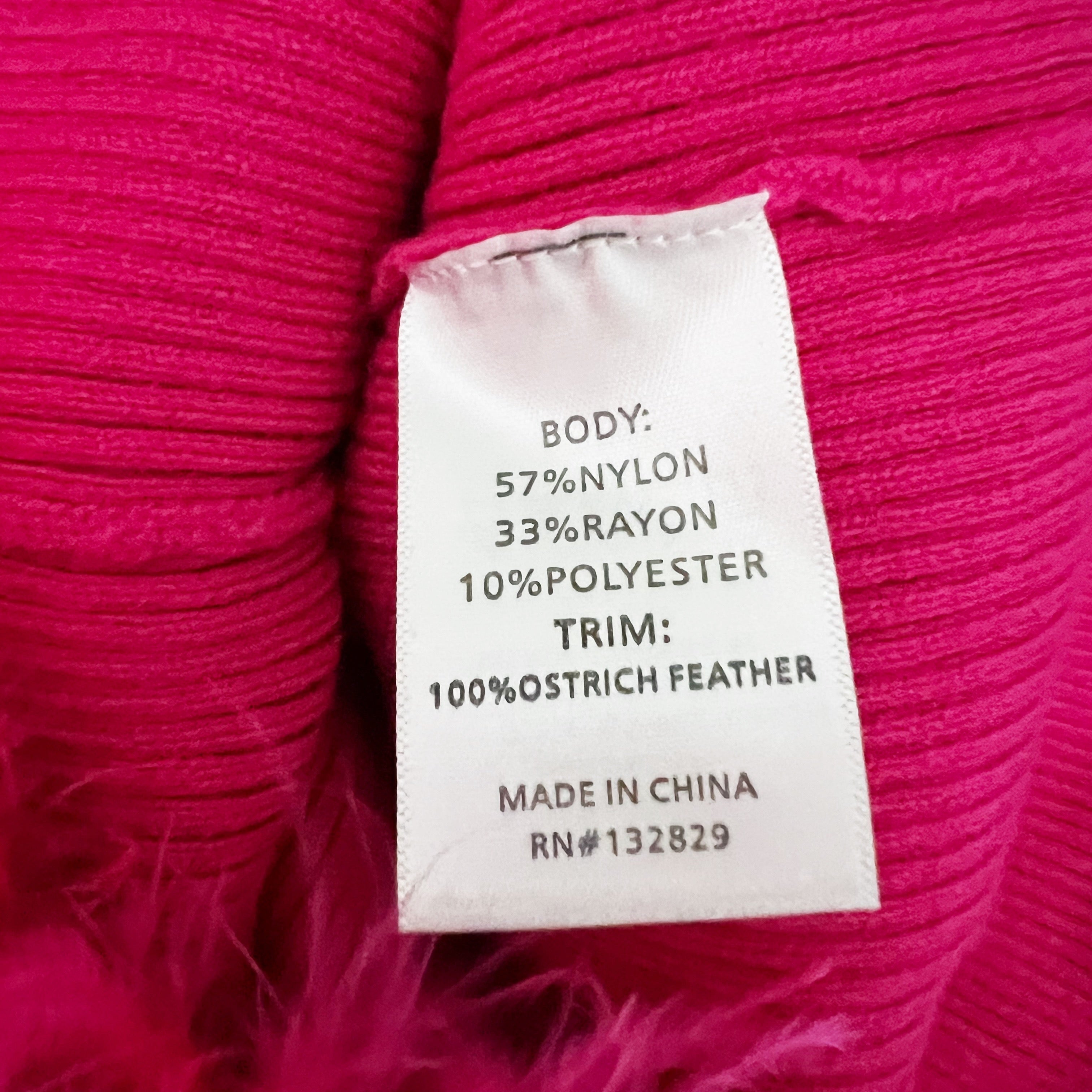 NEW Lovers And Friends Emi Ribbed Knit Stretch Feather Trim Mini Skirt Pink S