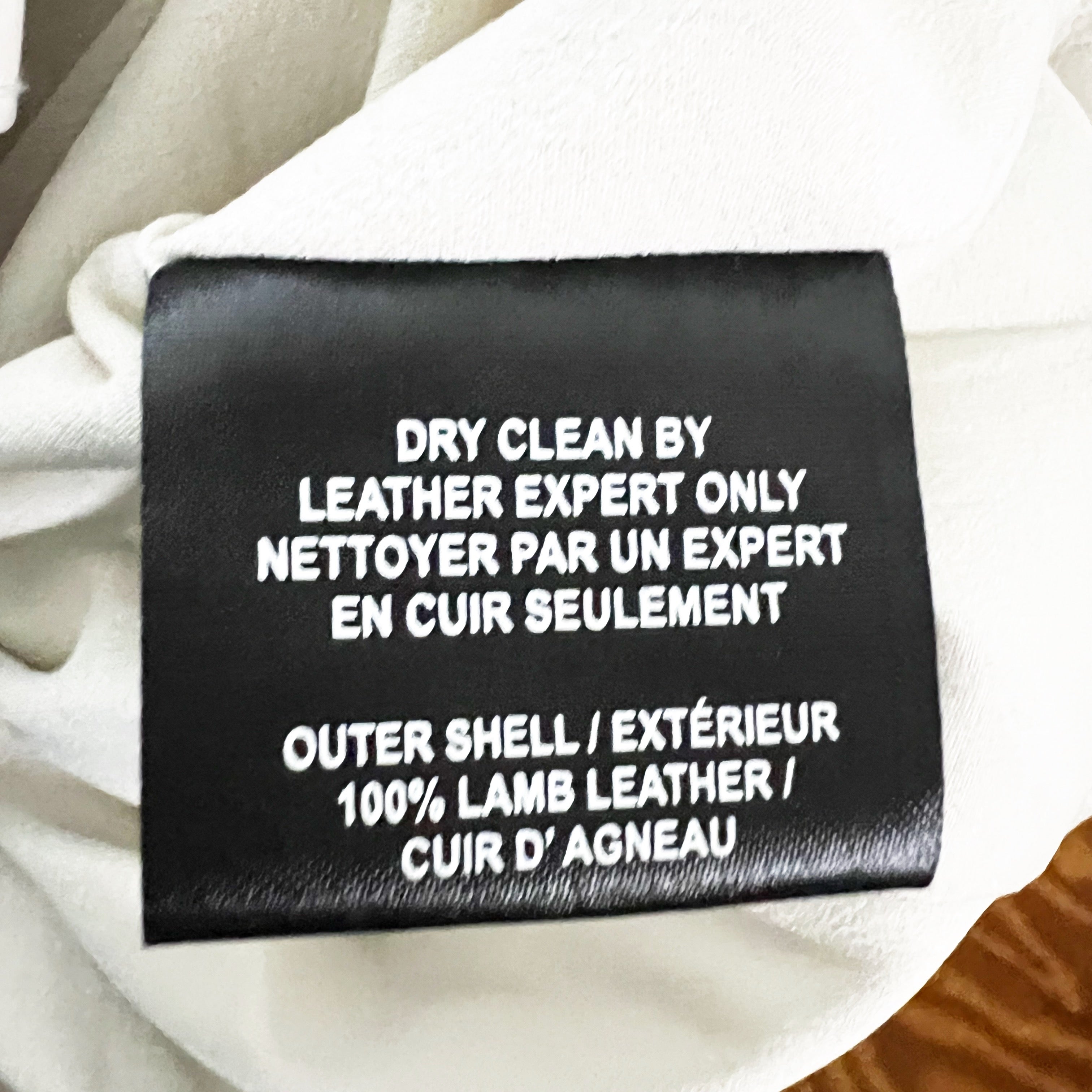 Lamarque Ciara Genuine Lamb Leather Cropped Moto Jacket Ivory Neutral XS