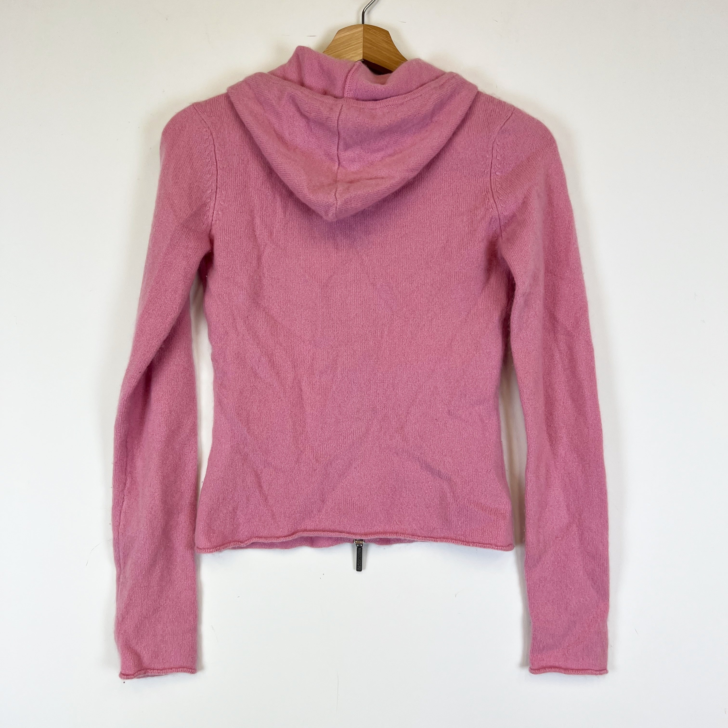 Vince Women's 100% Cashmere Fuzzy Knit Full Zip Hooded Cardigan Sweater Jacket