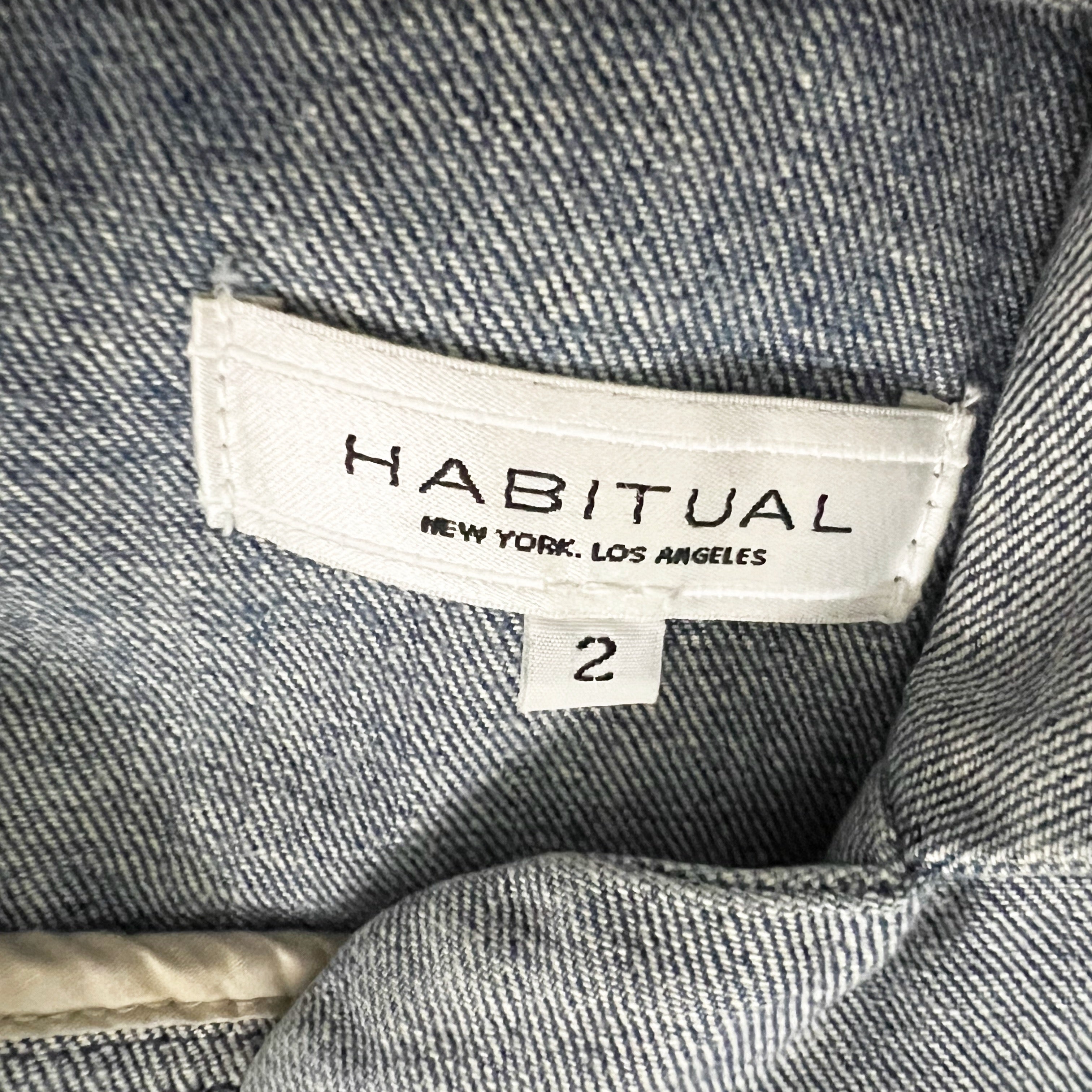 Habitual Cotton Stretch Collared One Button Denim Jean Jacket Stoned Blue Wash 2