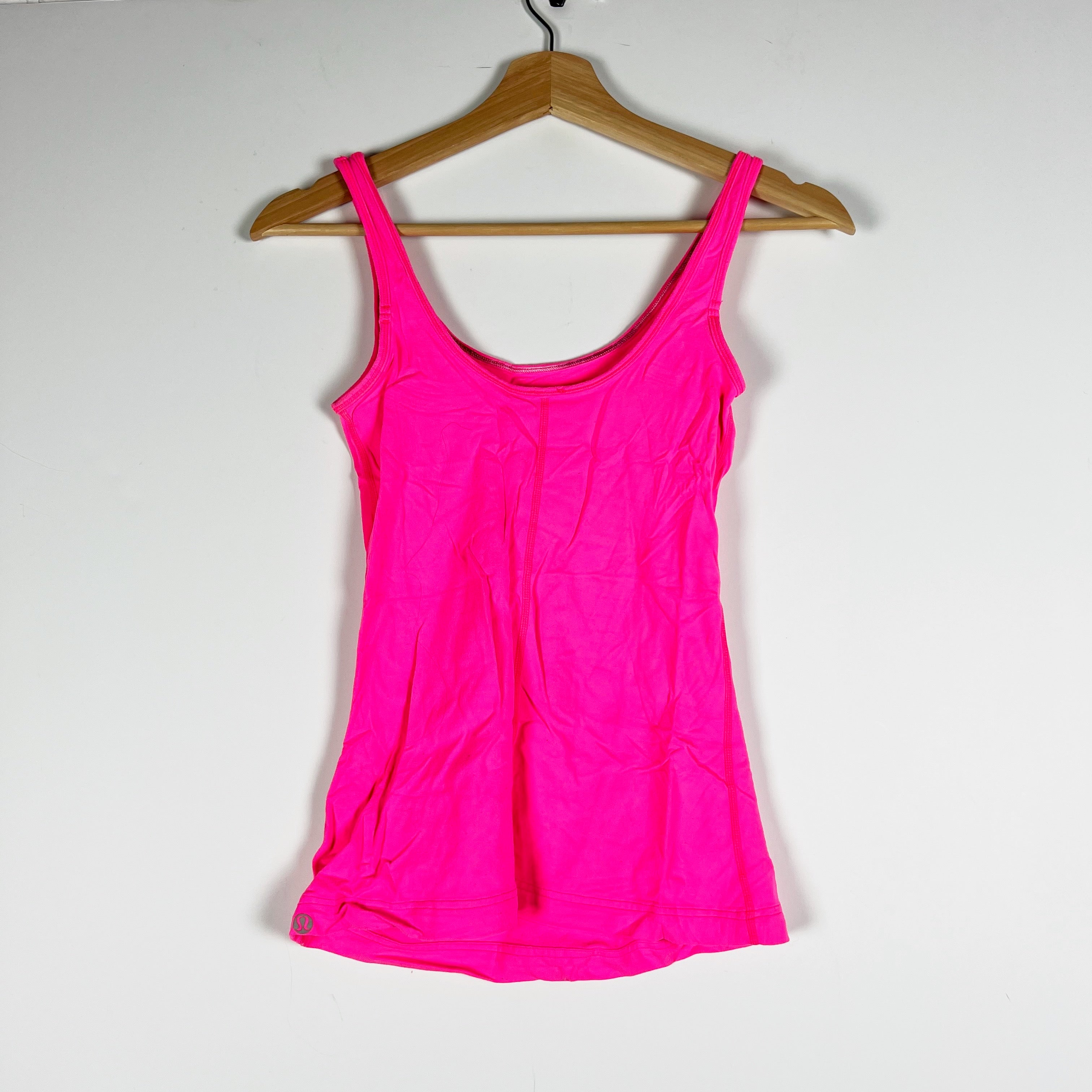 Lululemon Women's Scoop Neck Sleeveless Athletic Work Out Tank Top Neon Pink XS