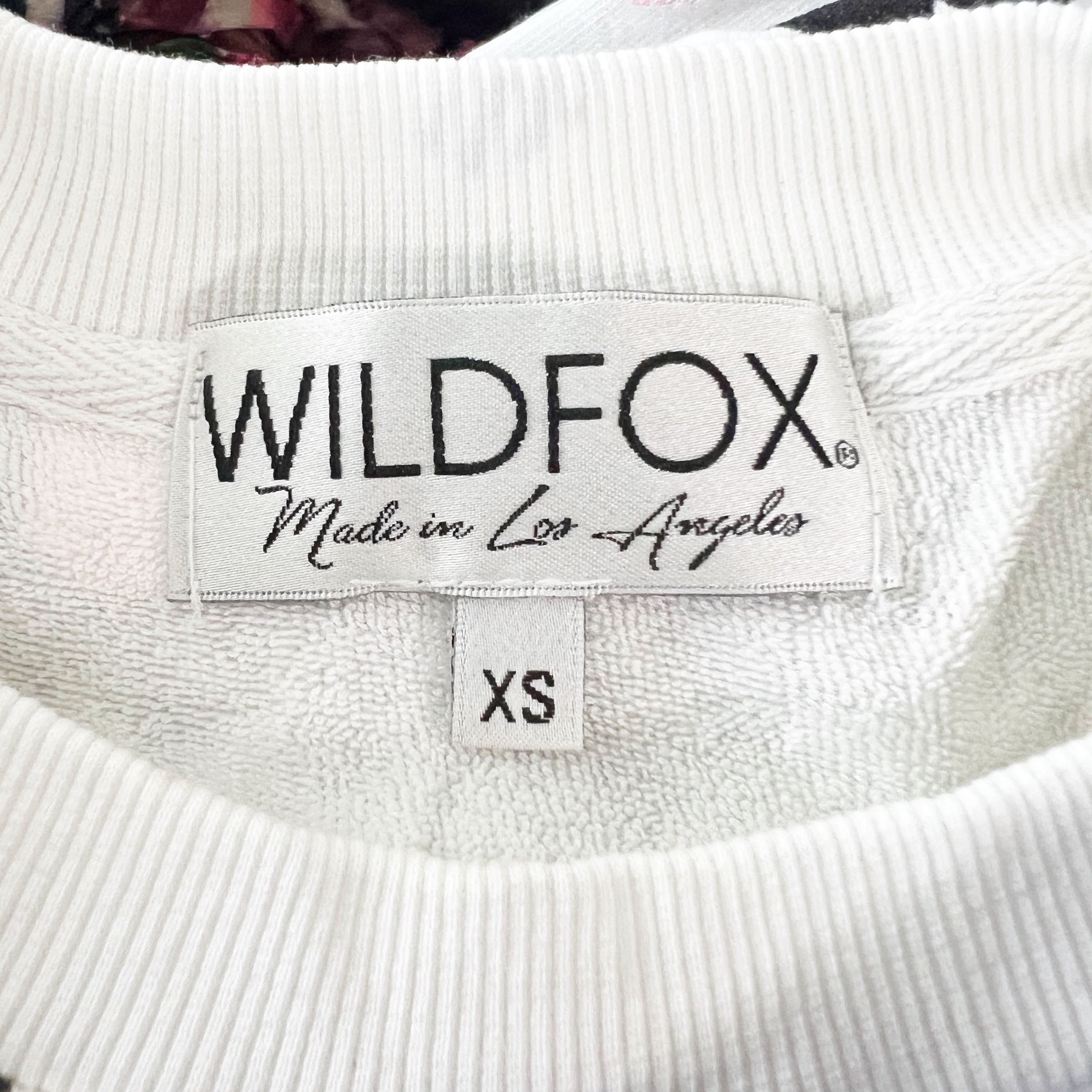 Wildfox Cotton Crew Neck Cheetah Leopard Animal Print Pattern Cropped Sweater XS