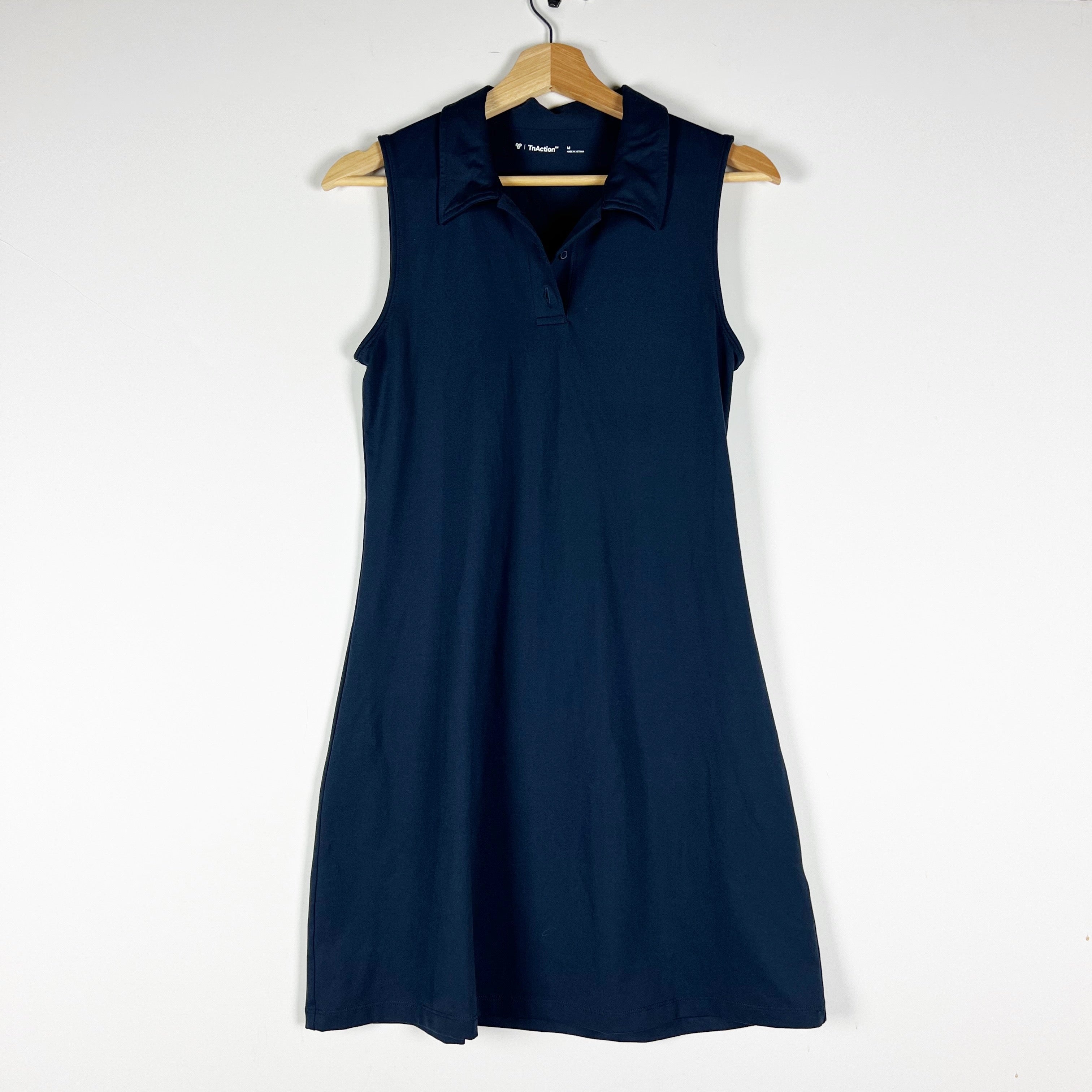 Aritzia TnAction Dash Polo Collar Mini Pullover Sleeveless Mini Dress Navy Blue