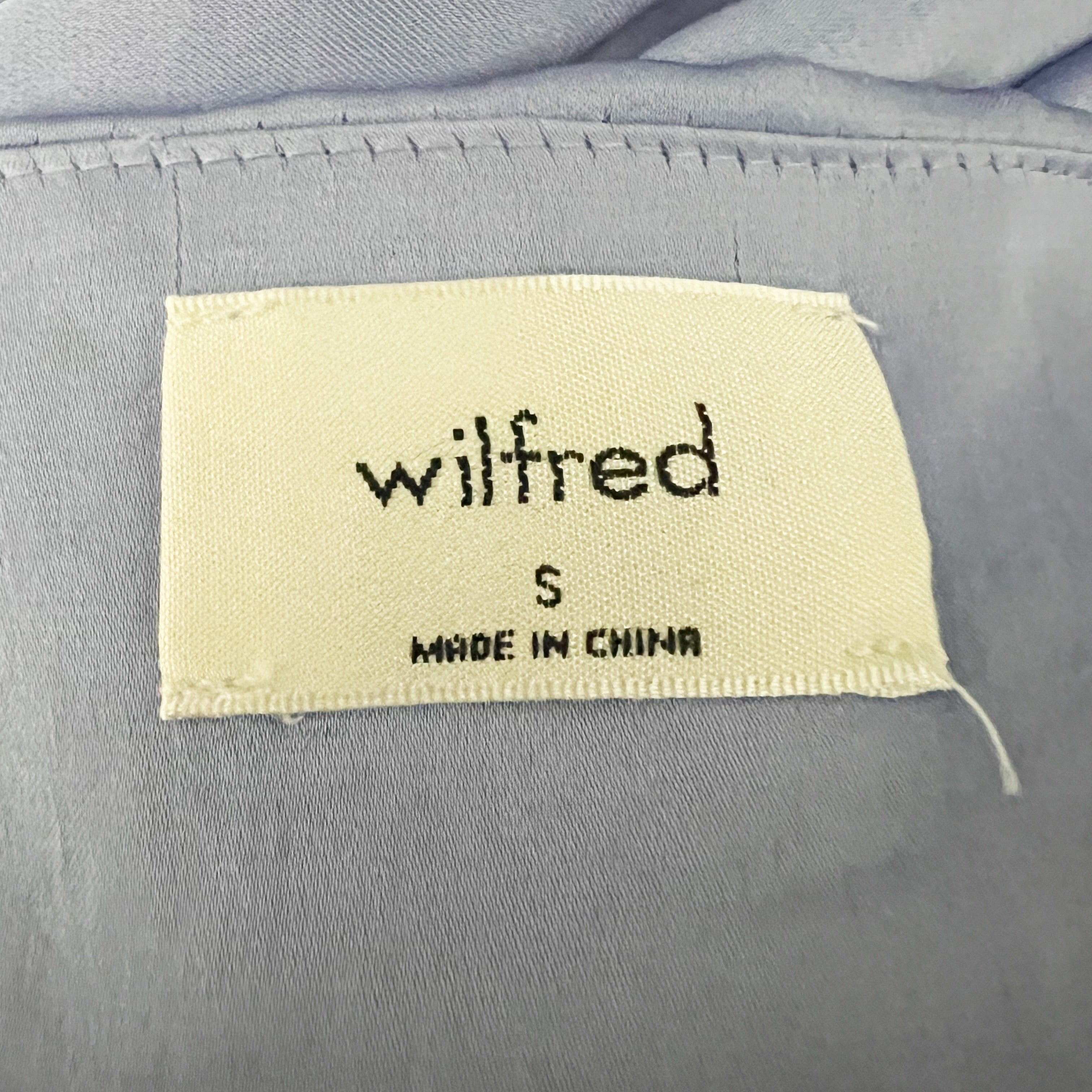 Wilfred Aritzia Lover Satin V Neck Mini Pullover Babydoll Slip Dress Light Blue