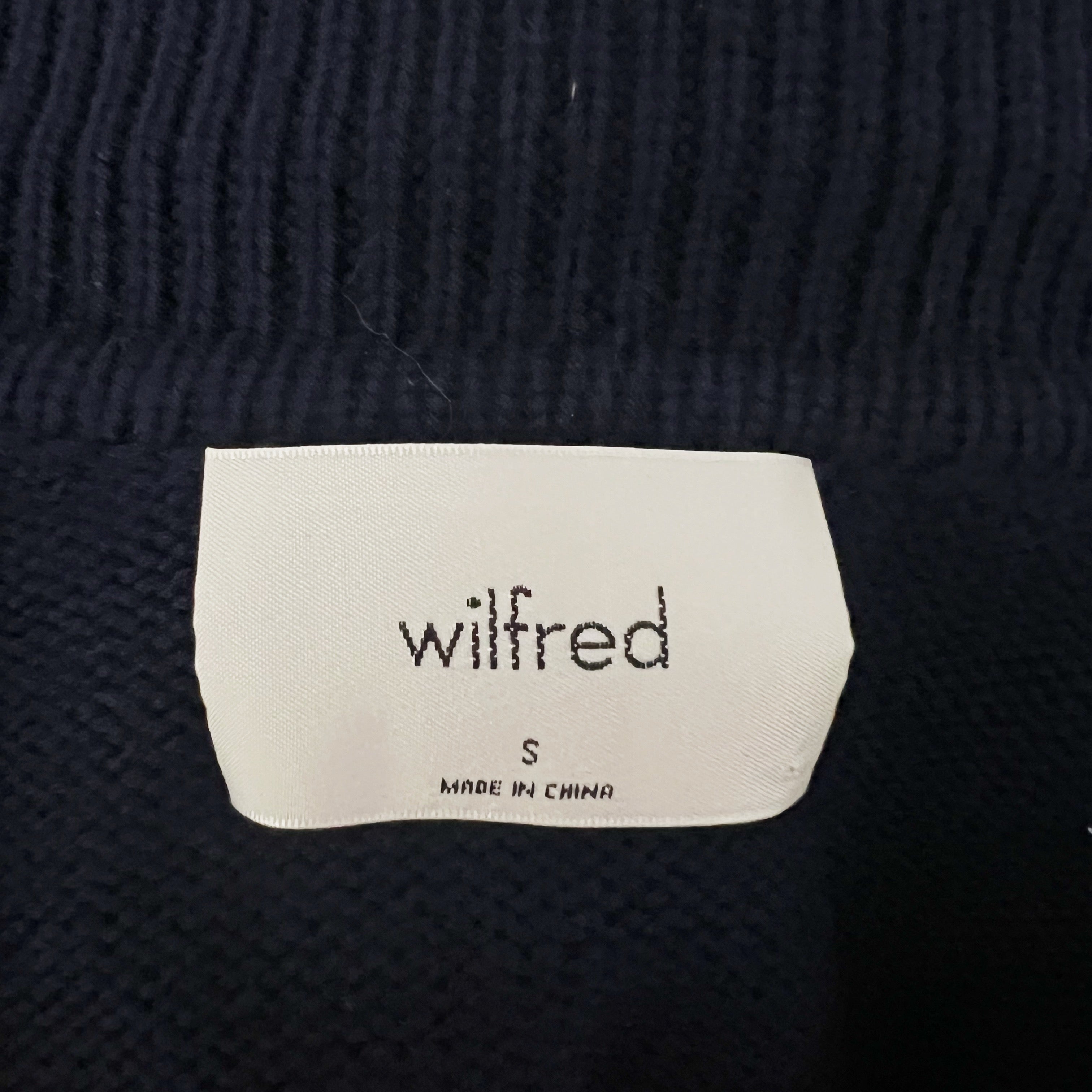 Wilfred Aritzia Clara Relaxed Merino Wool Collared V Neck Polo Stripe Sweater S