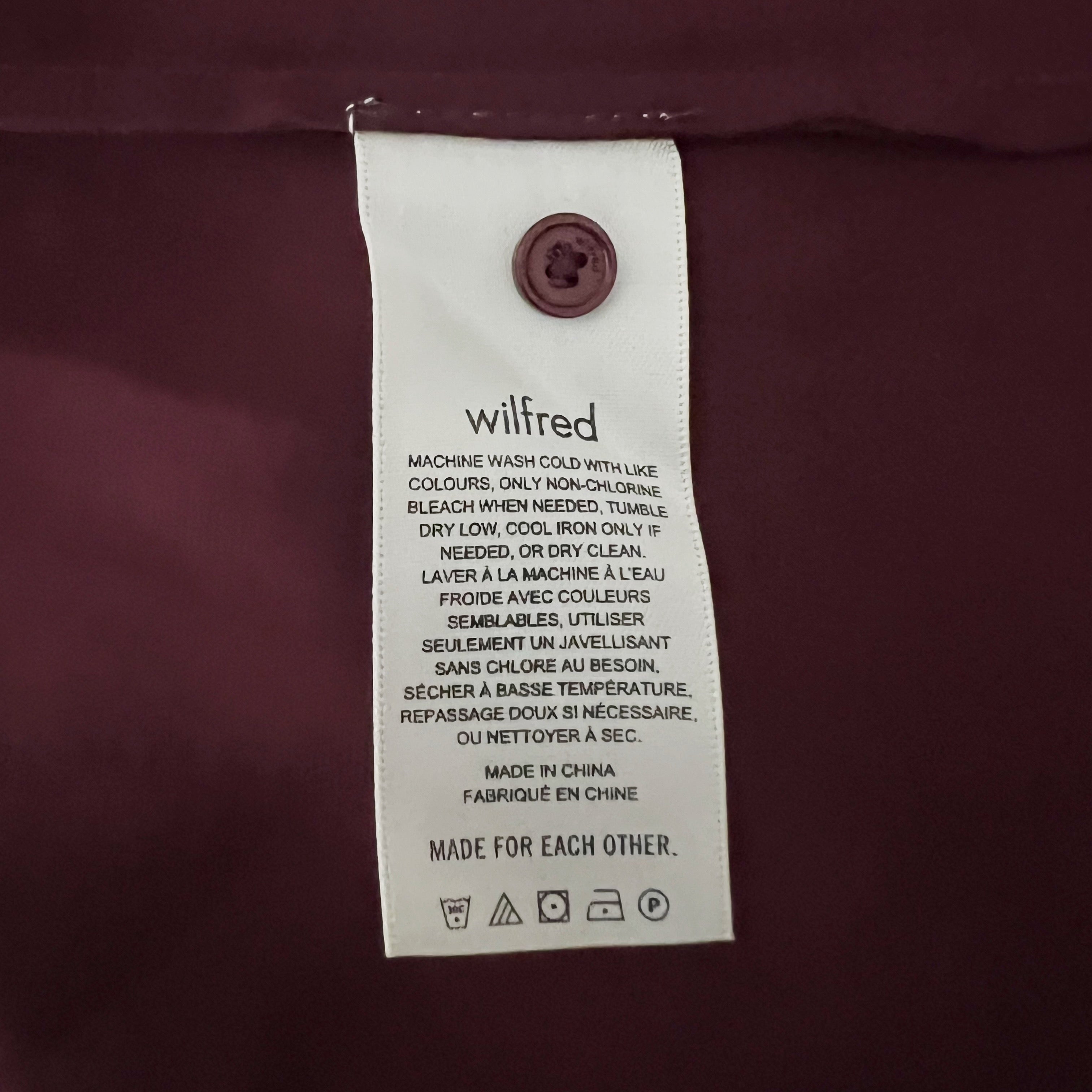 Wilfred Aritzia Runaway Satin Halter Neck Sleeveless Blouse Burgundy Wine Small