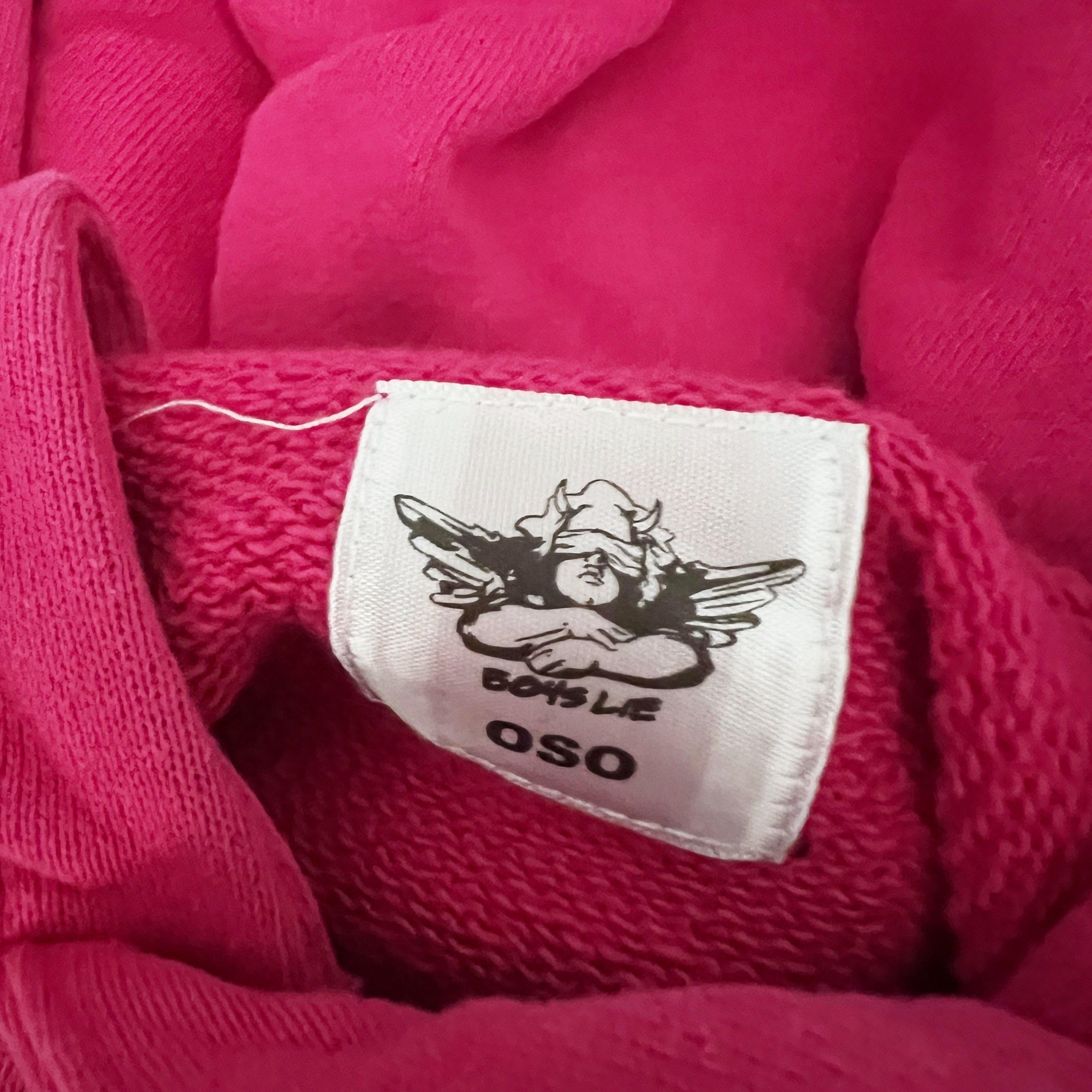 Boys Lie Ken You Not Graphic Print Pattern Cotton Hoodie Sweatshirt Fuchsia Pink