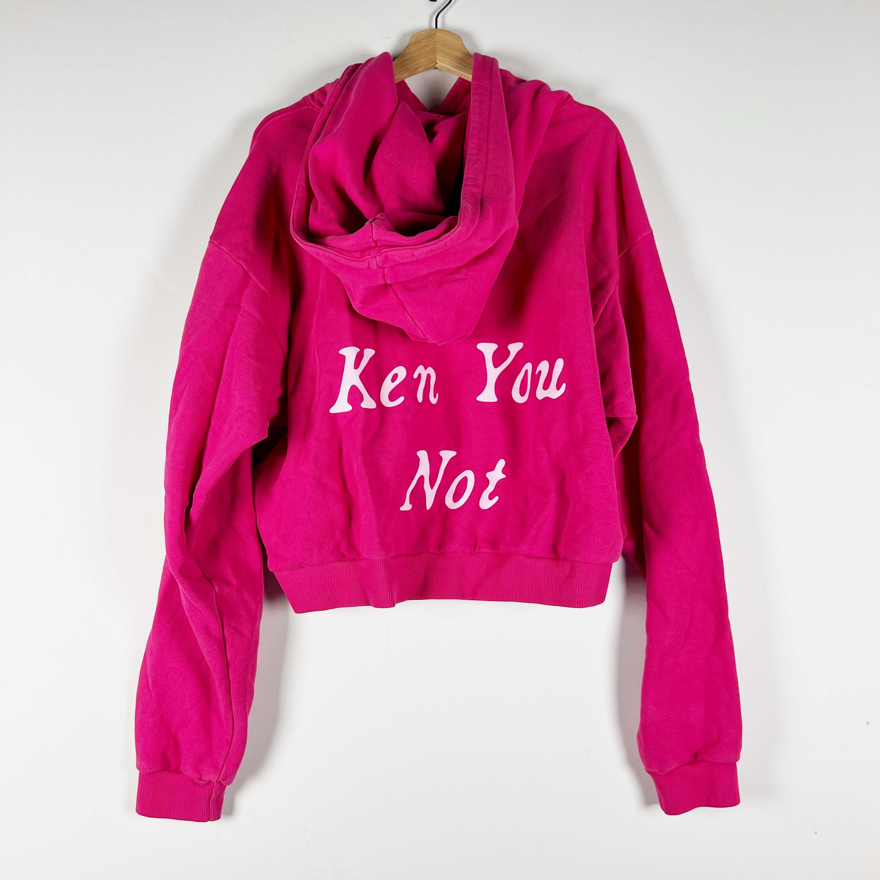 Boys Lie Ken You Not Graphic Print Pattern Cotton Hoodie Sweatshirt Fuchsia Pink