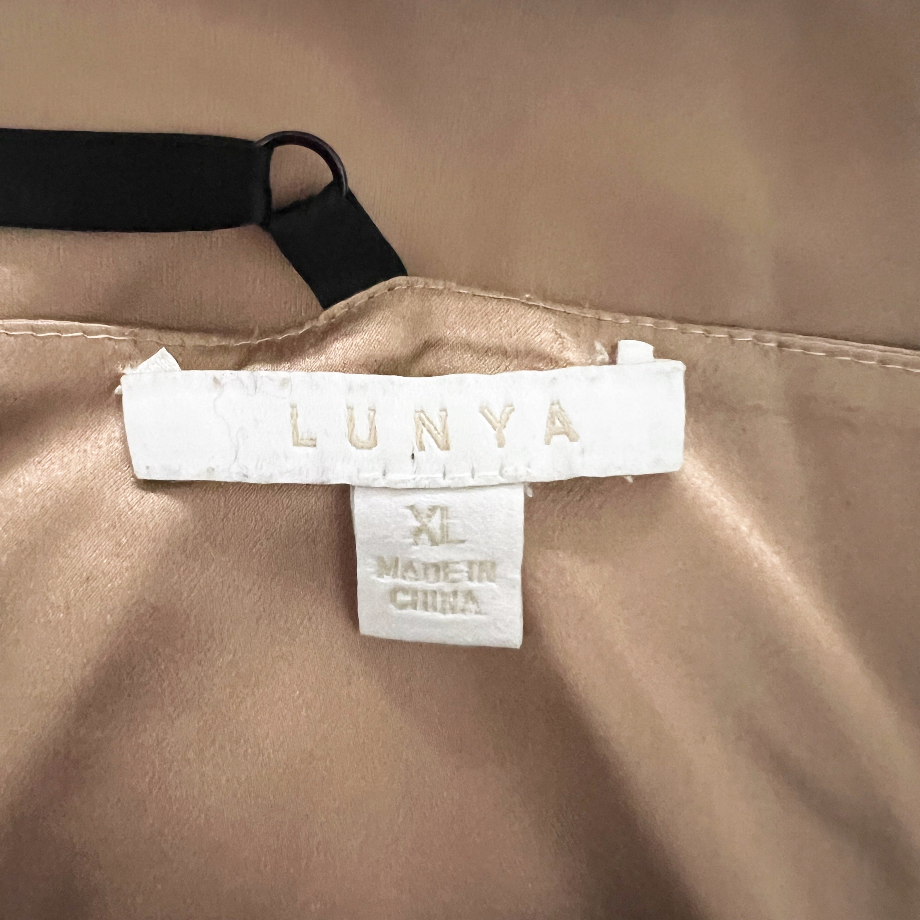 Lunya Washable Silk Sleeveless Racerback Lounge Pajama Tank Top Camisole Beige