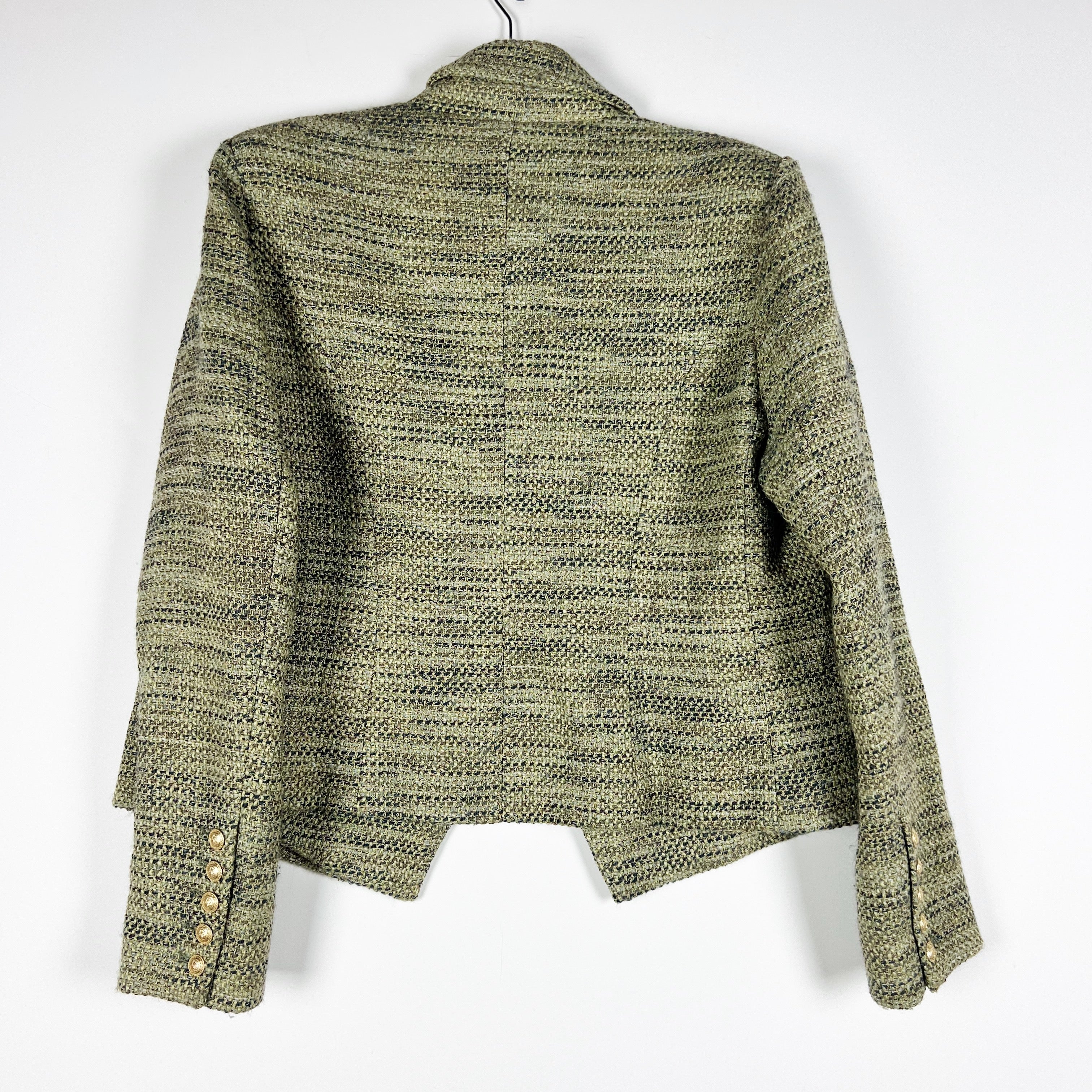 L'Agence Women's Brooke Double-Breasted Crop Wool blend Woven Blazer Jacket 12