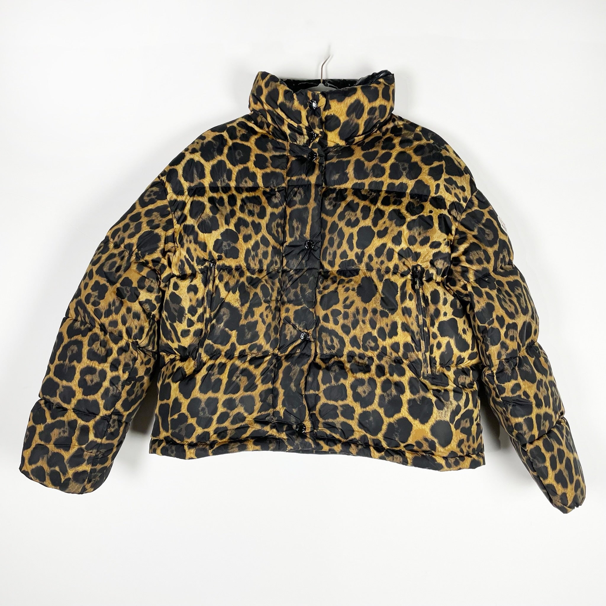 Moncler Caille Giubbotto Leopard Animal Print Down Fill Quilted Puffer Jacket 1