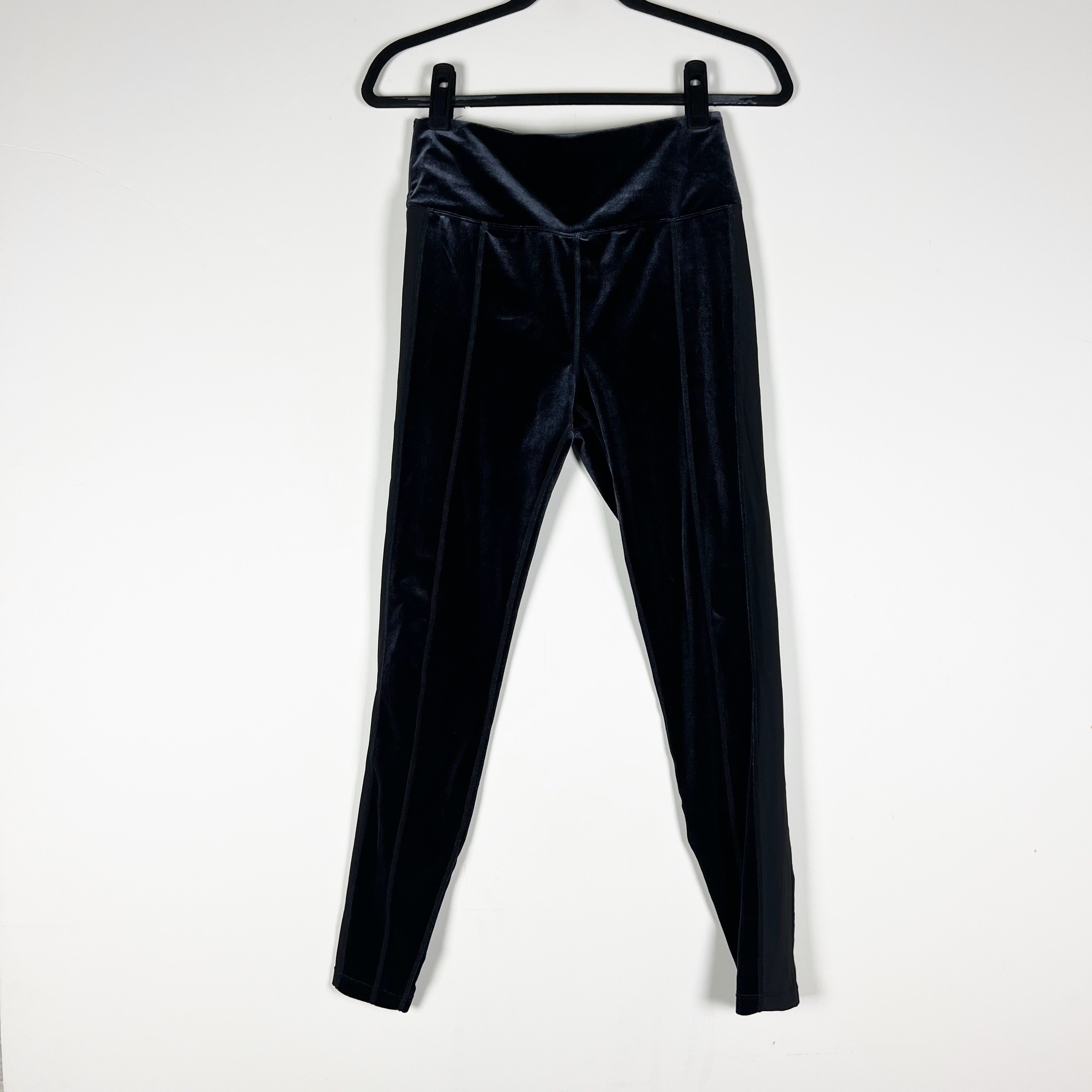 Alala Velvet Velour High Waisted Athletic Work Out Leggings Navy Blue Small