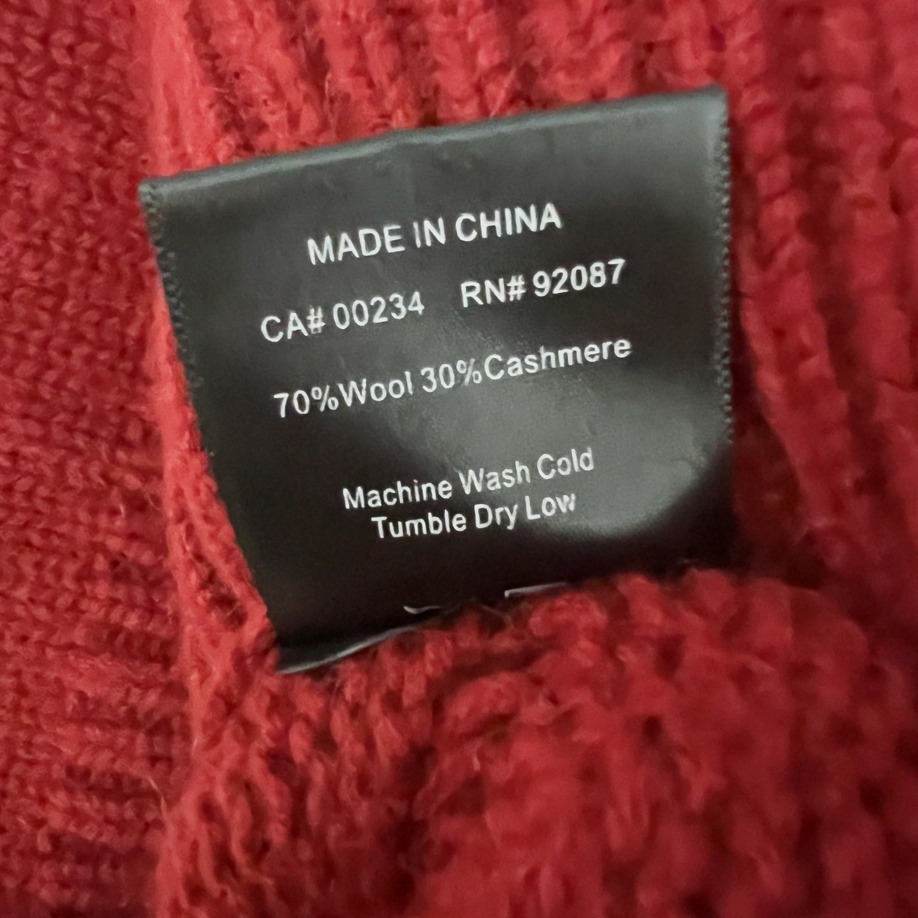 Rhude Women's Wool Cashmere Knit Distressed Logo Embroidered Turtleneck Sweater