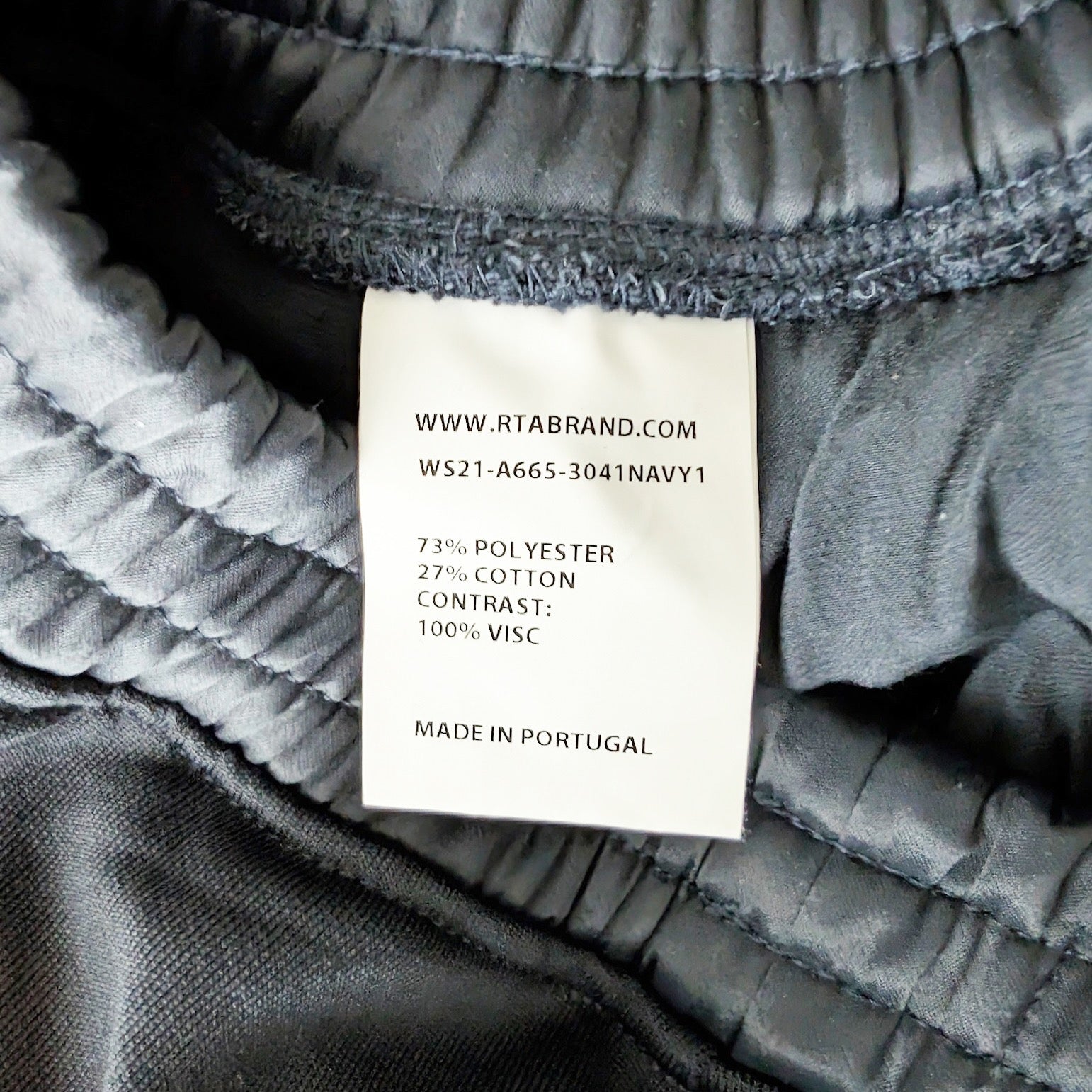 RTA Edgar Low Rise Pull On Mini Satin Trim Stretch Waist Shorts Navy Blue XS