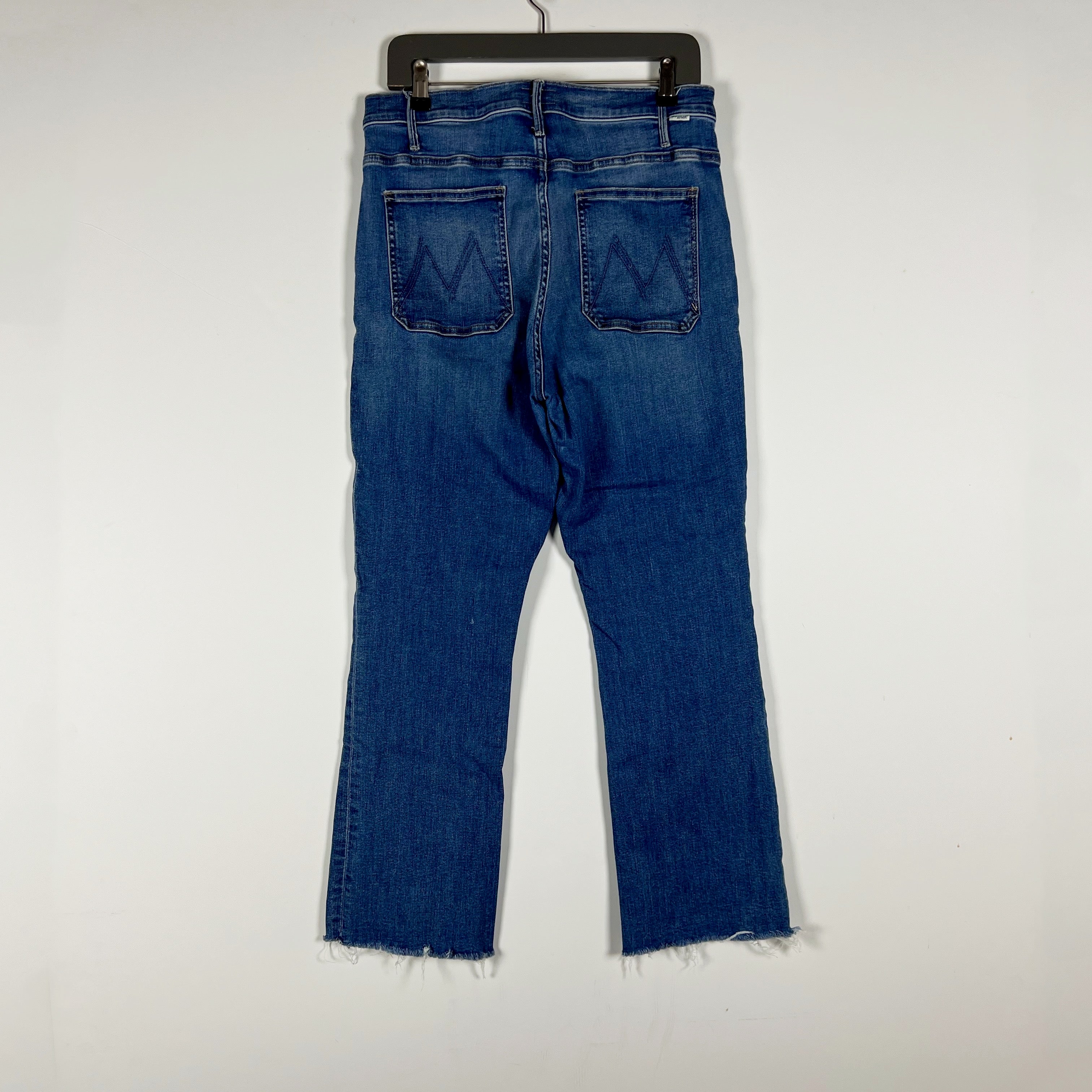 Mother Denim Women's Hustler Patch Pocket Ankle Fray Healing Jar Wash Jeans 32