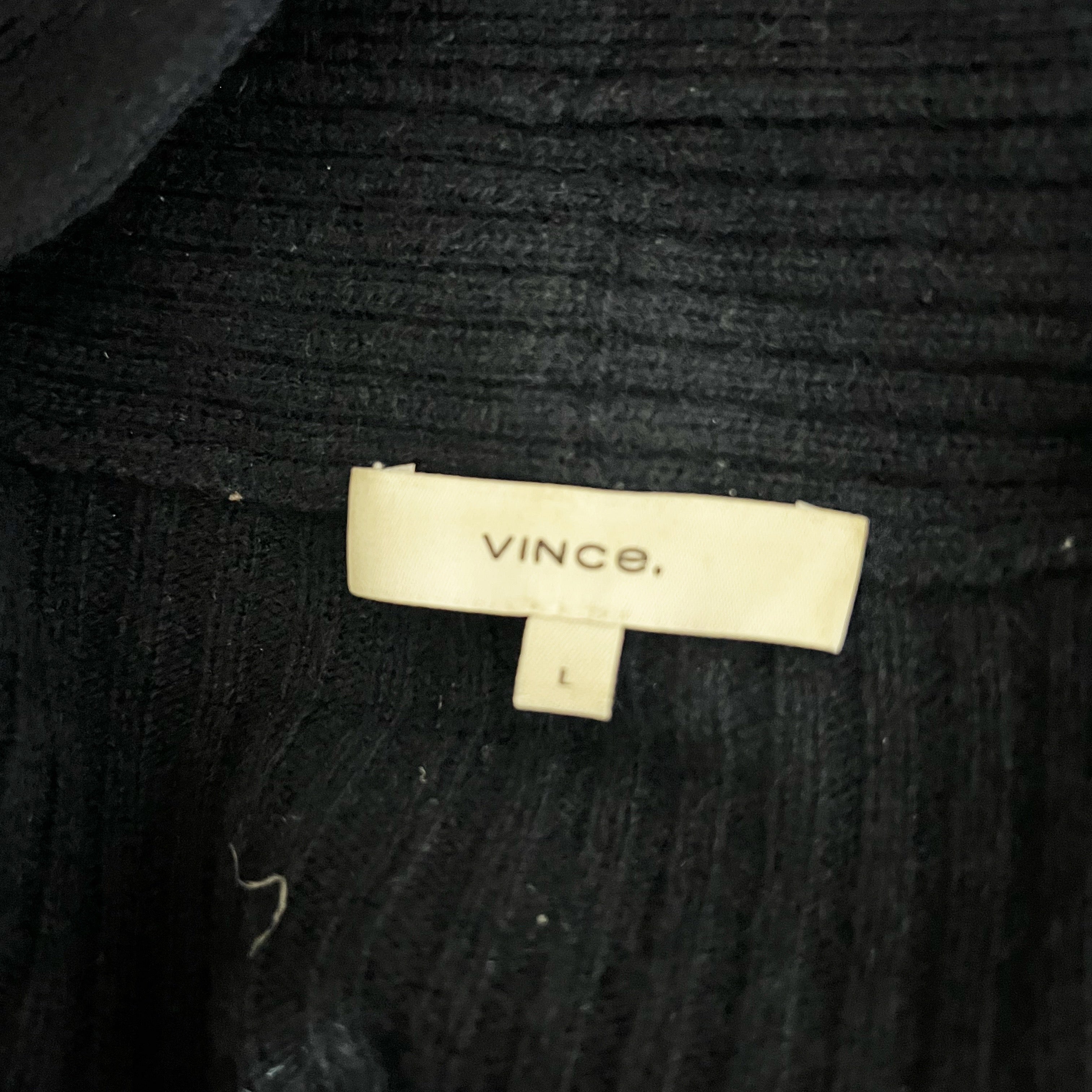 Vince Wool Cashmere Ribbed Knit Stretch Button Front Cardigan Wave Crest Blue L