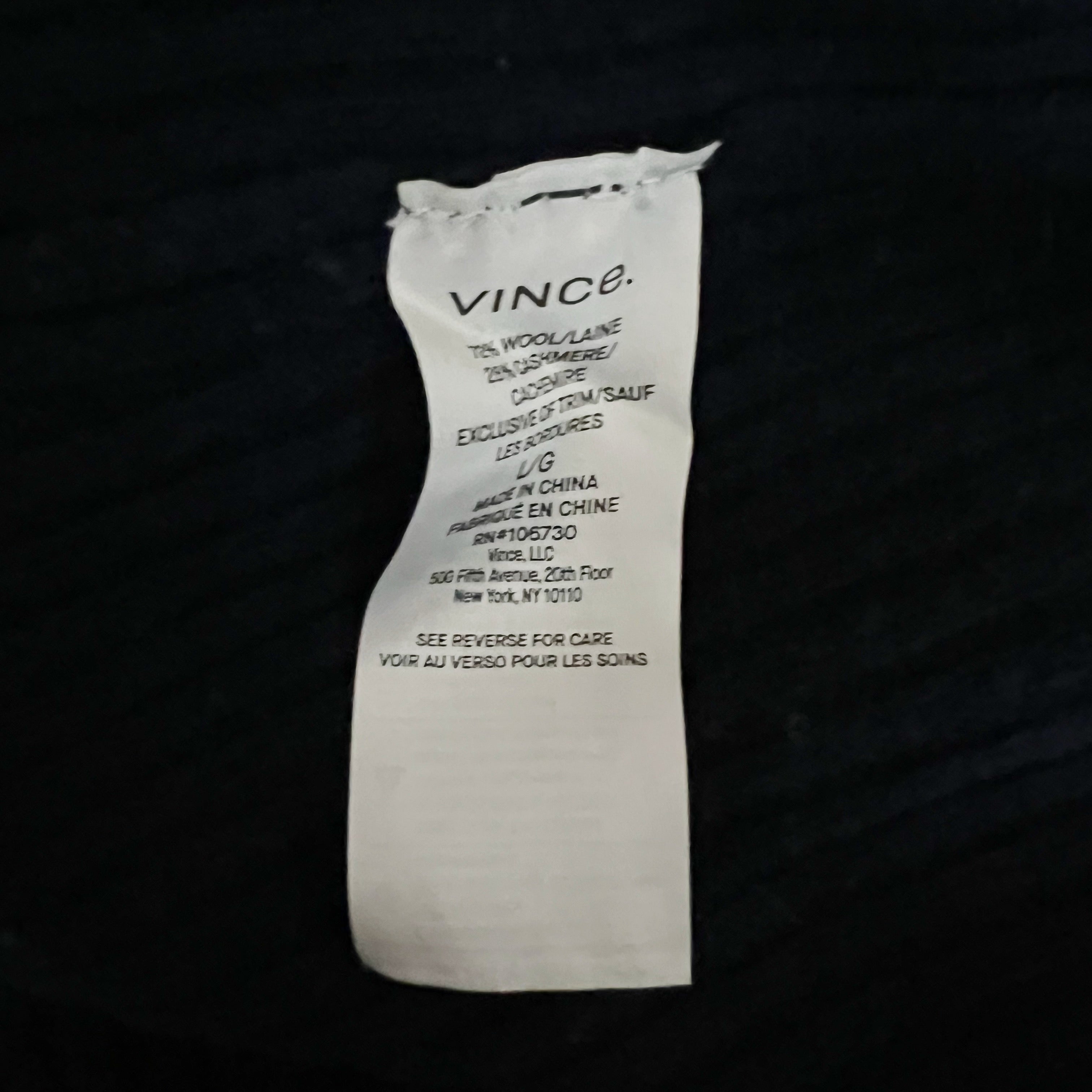 Vince Wool Cashmere Ribbed Knit Stretch Button Front Cardigan Wave Crest Blue L