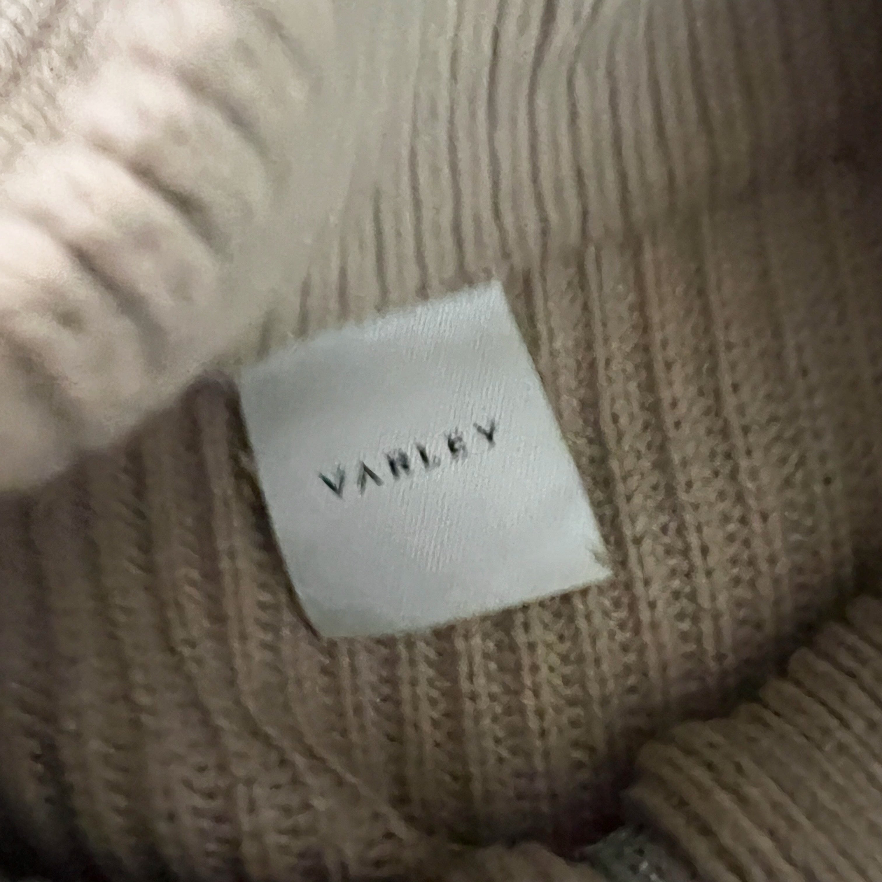 Varley Delfern Cotton Knit Full Zip Cardigan Sweater Iced Coffee Large
