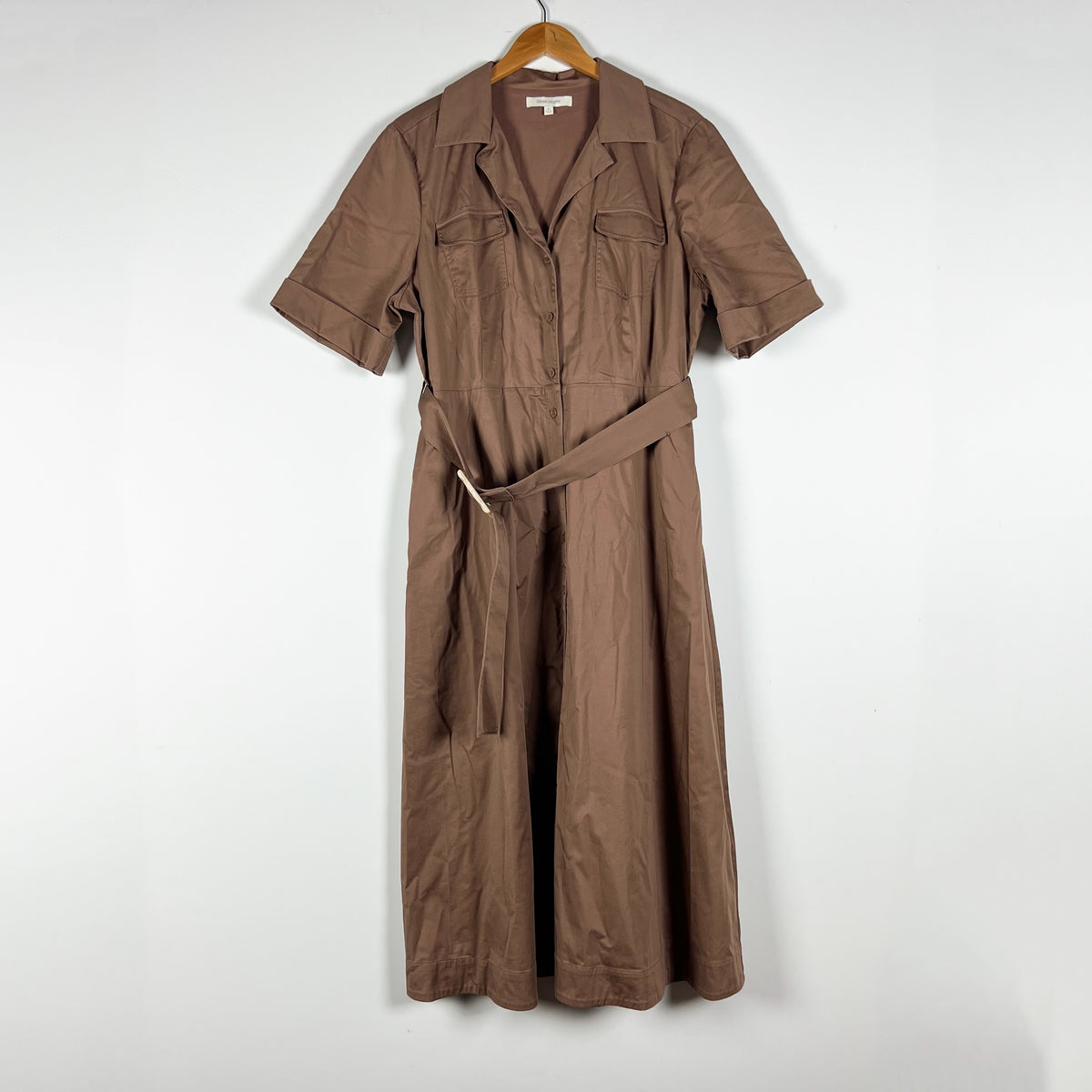Favorite Daughter The Expressing Myself Belted A Line Midi Shirt Dress Macchiato
