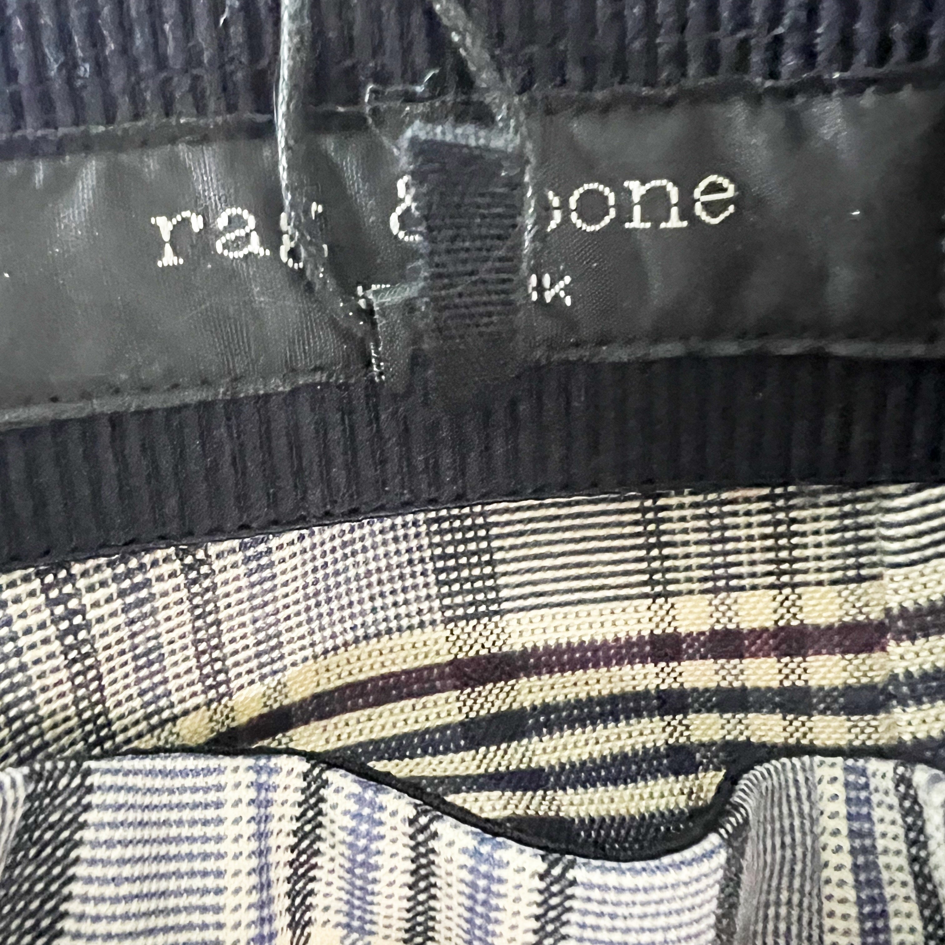 NEW Rag & Bone Simone Blue Red Multi Check Print Pattern Skinny Crop Pants 10