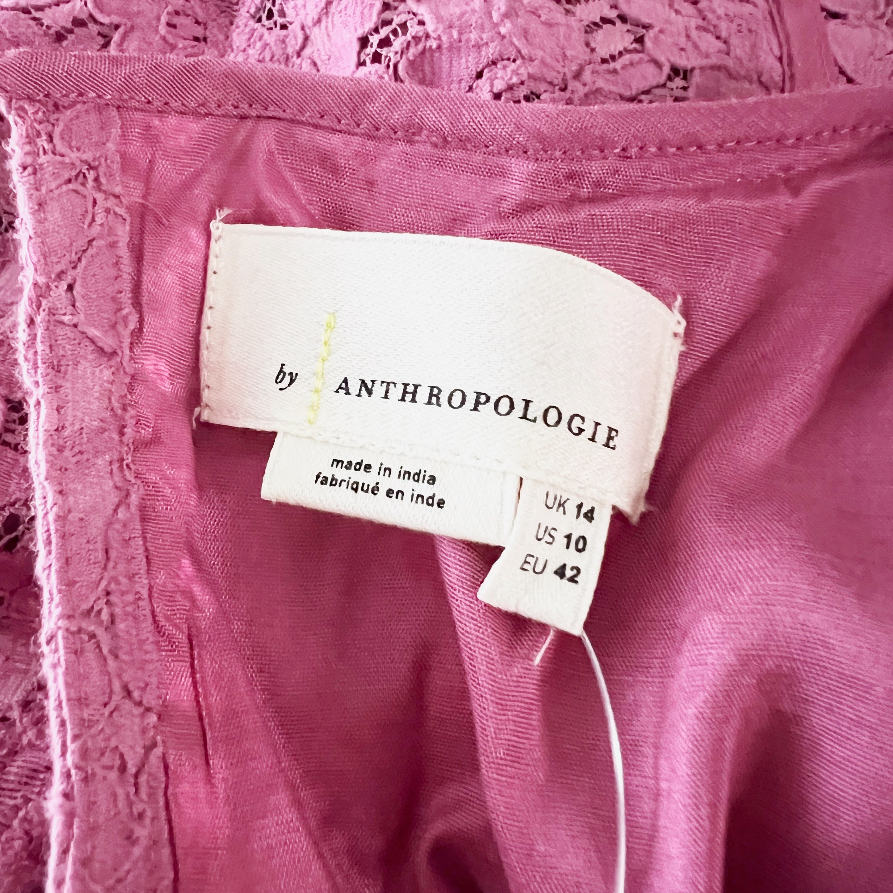 NEW Anthropologie Sequin Glitter Embellished Allover Lace Tank Top Pink 10