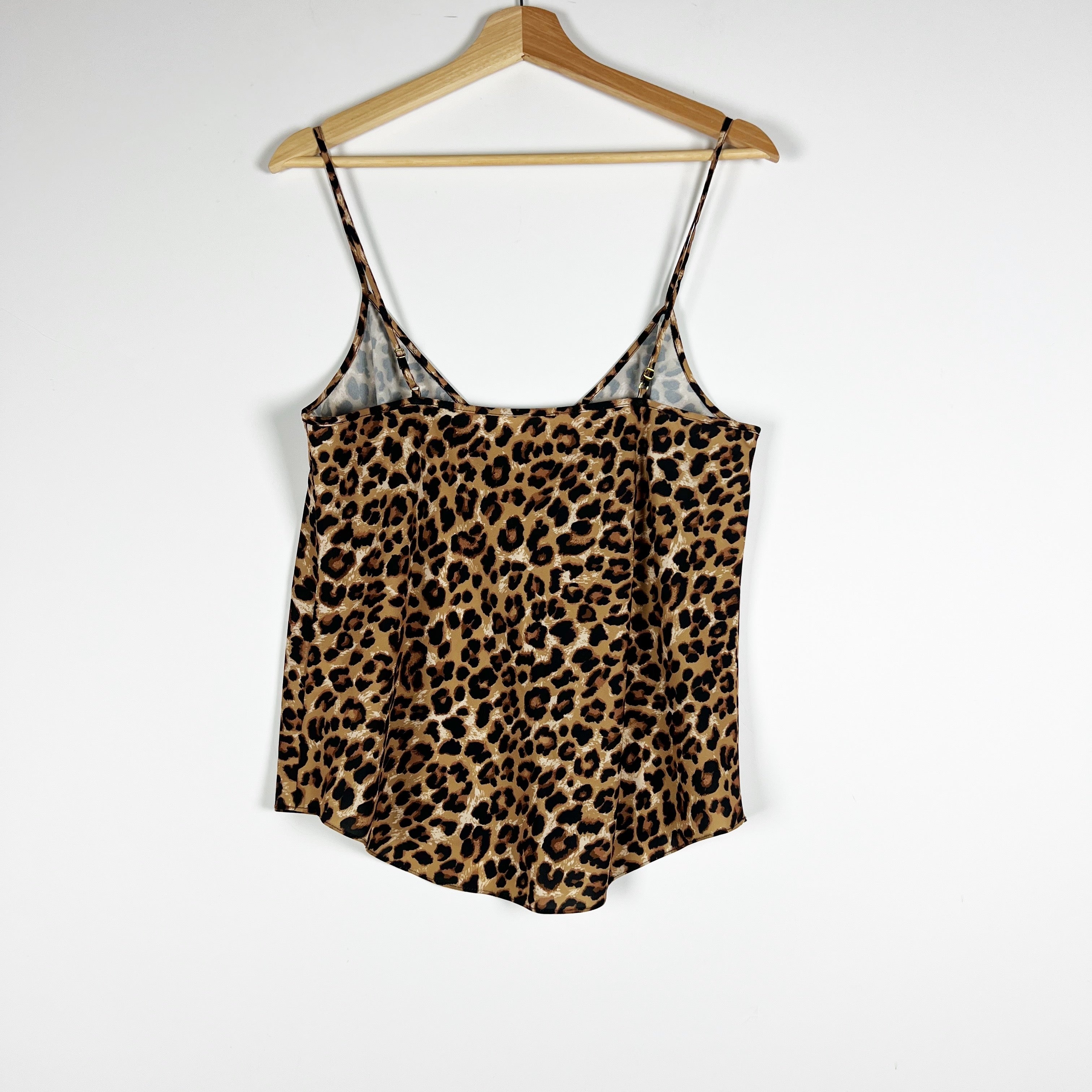 Veronica Beard Silk Satin Cheetah Leopard Animal Print Pattern Camisole Tank Top