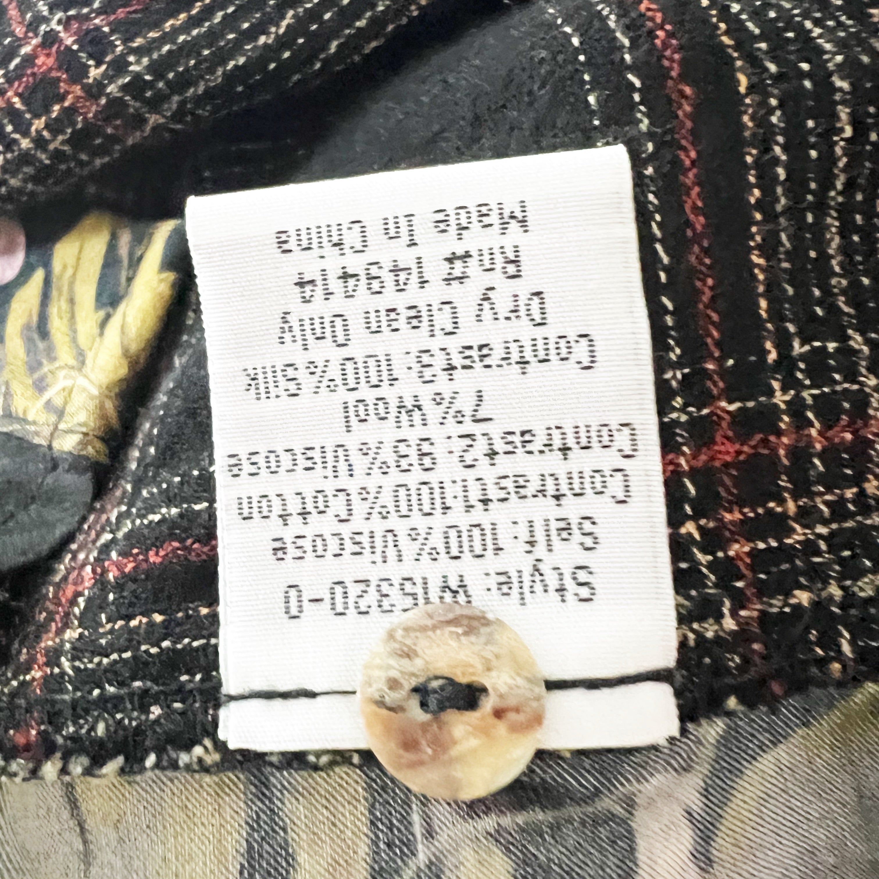 Johnny Was Workshop Octave Cotton Wool Silk Patchwork Button Down Blouse Shirt S