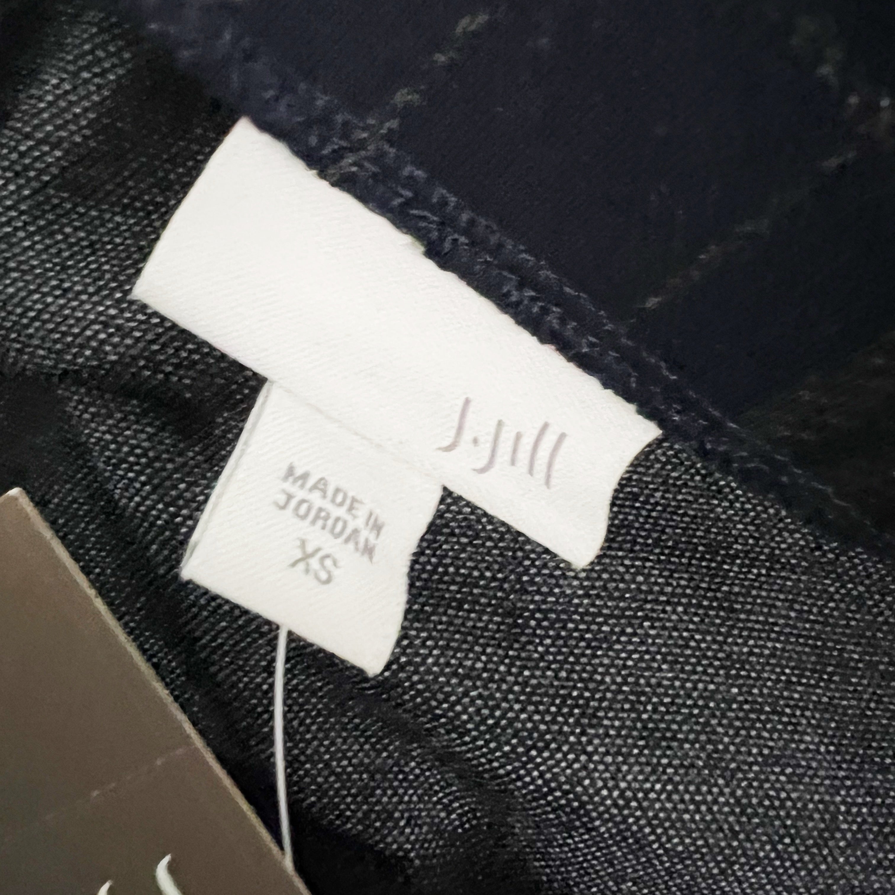 NEW J. Jill Sweater Knit Stretch Wrap Button Front Navy Blue Plaid Pencil Skirt