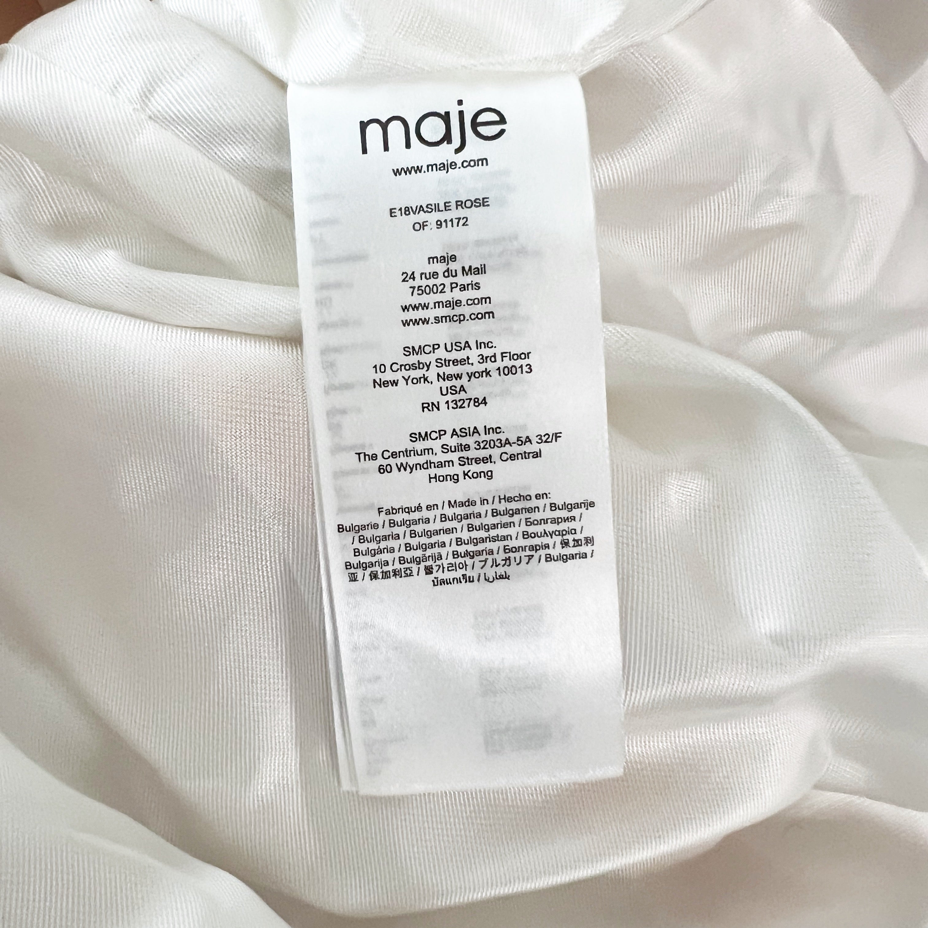 Maje Vasile Collared One Button Tie Waist Blazer Jacket Neutral Pink Cream 40