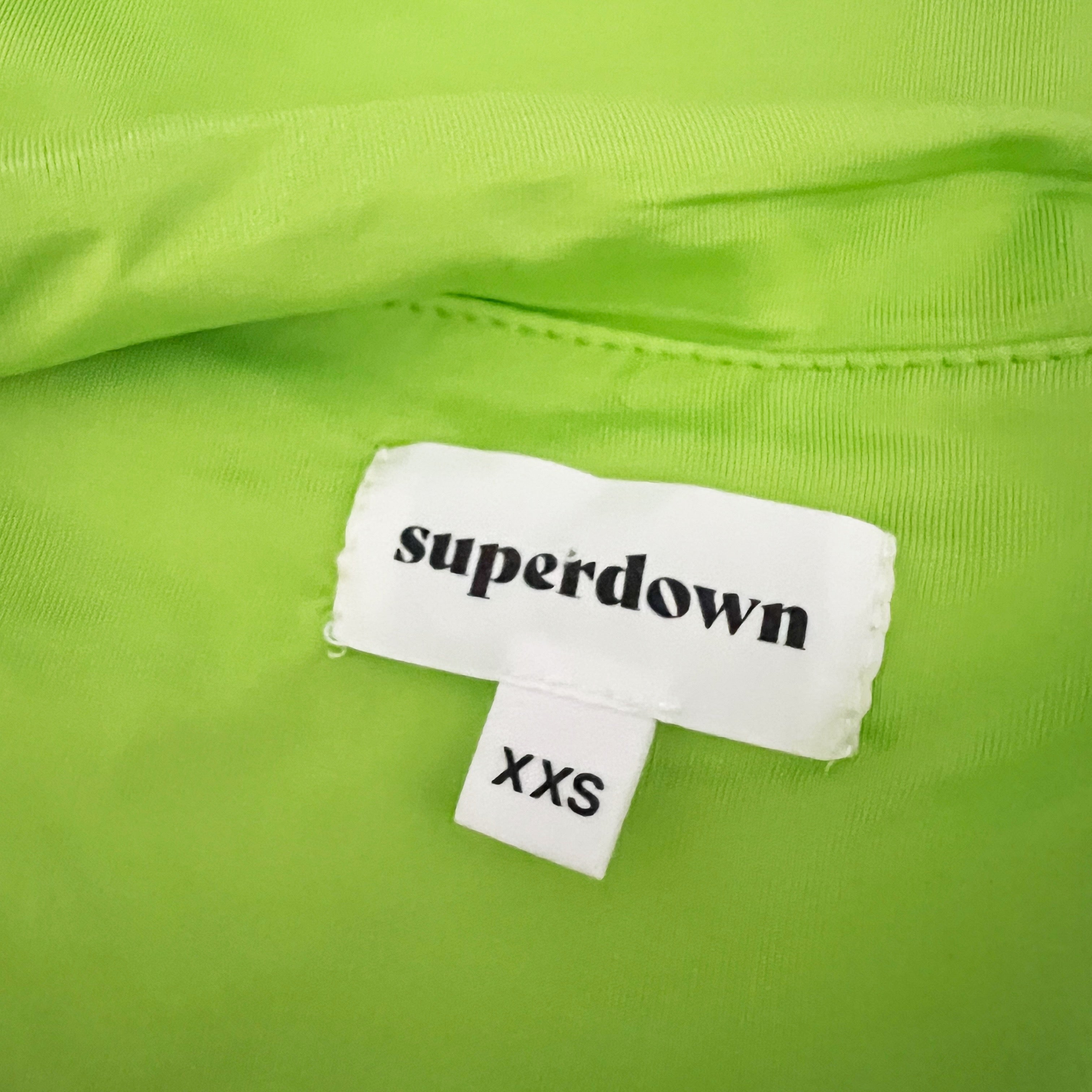 Superdown Mallory High Neck Jersey Knit Stretch Ruched Draped Bodycon Dress XXS
