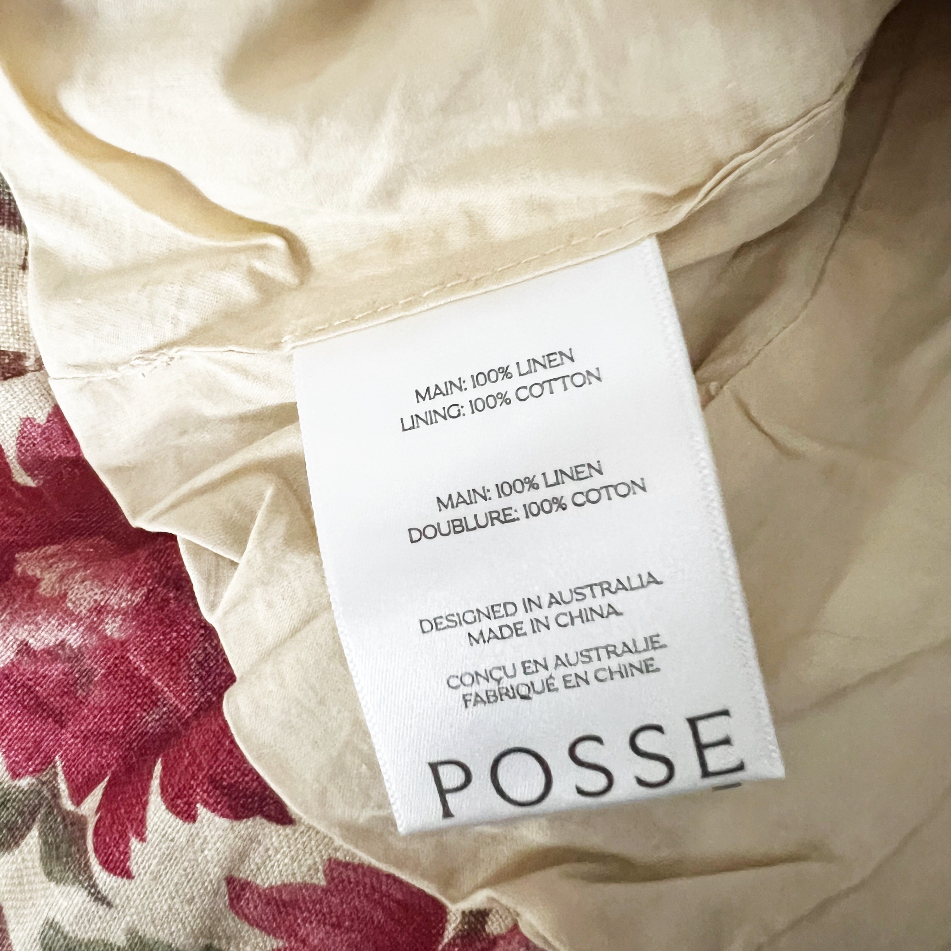 NEW Posse Rosalie Linen Woven Square Neck Tank Top Rose Bud Print Pattern XS
