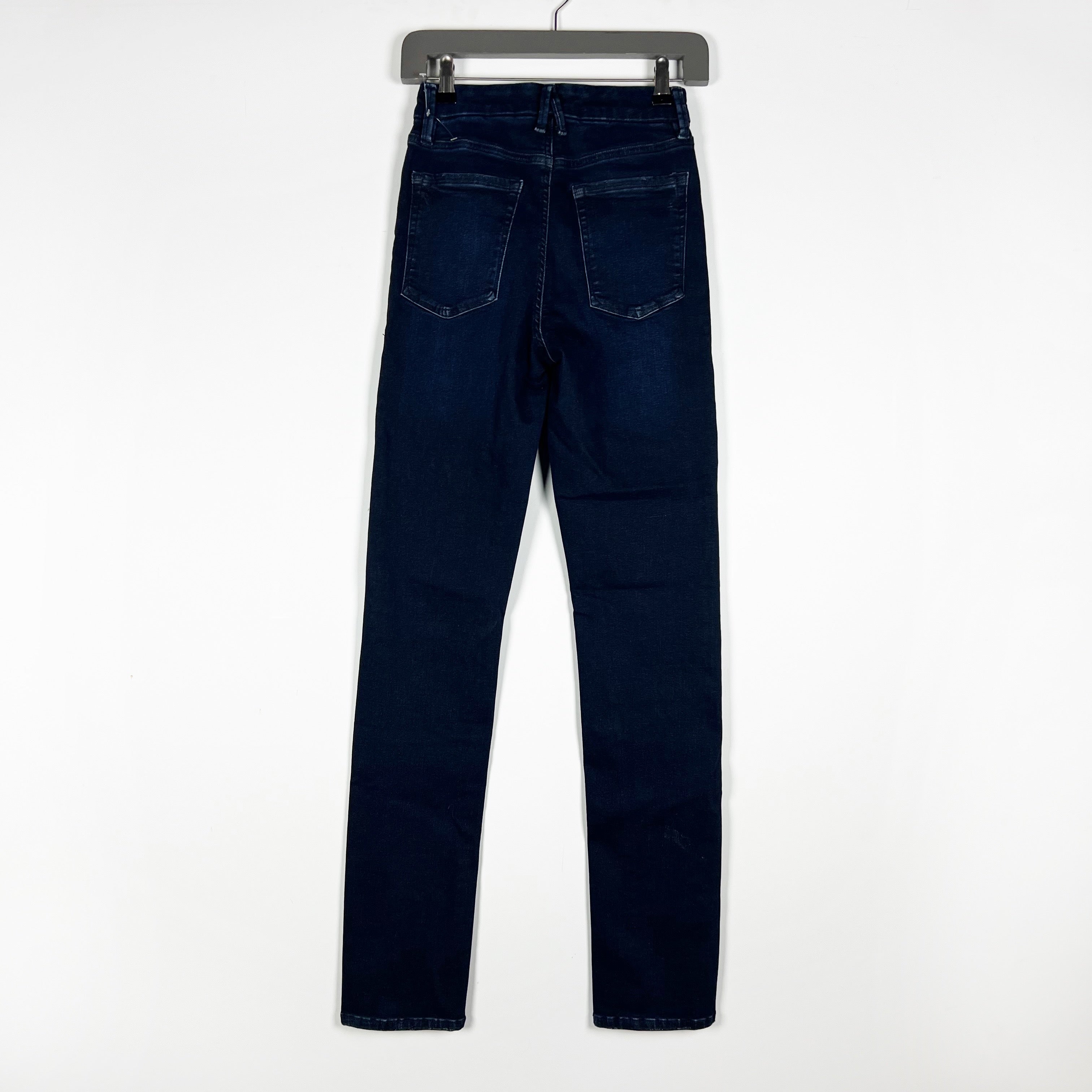 Good American Good Classic Slim Straight High Rise Cotton Stretch Denim Jeans 00