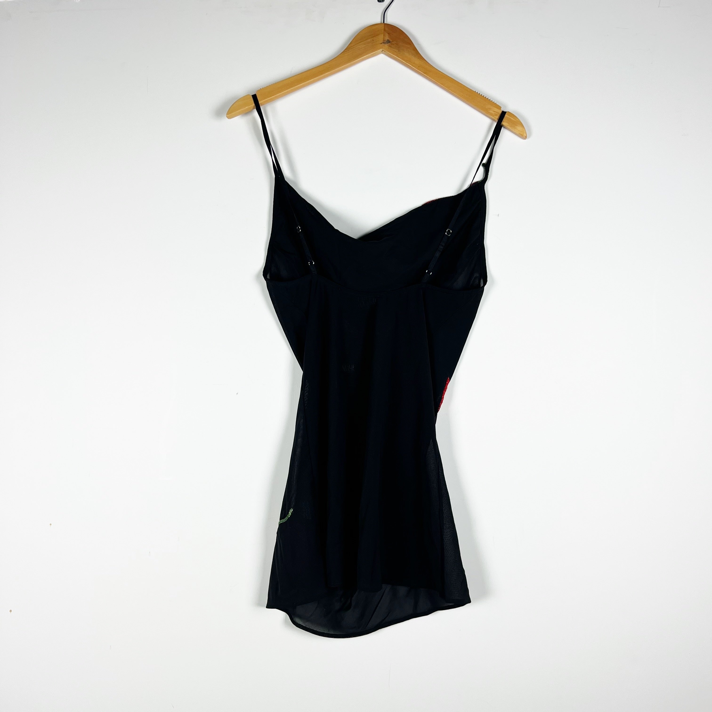 NEW Leslie Amon Paris Galli Black Chilly Pepper Beaded Embellished Mini Dress XS