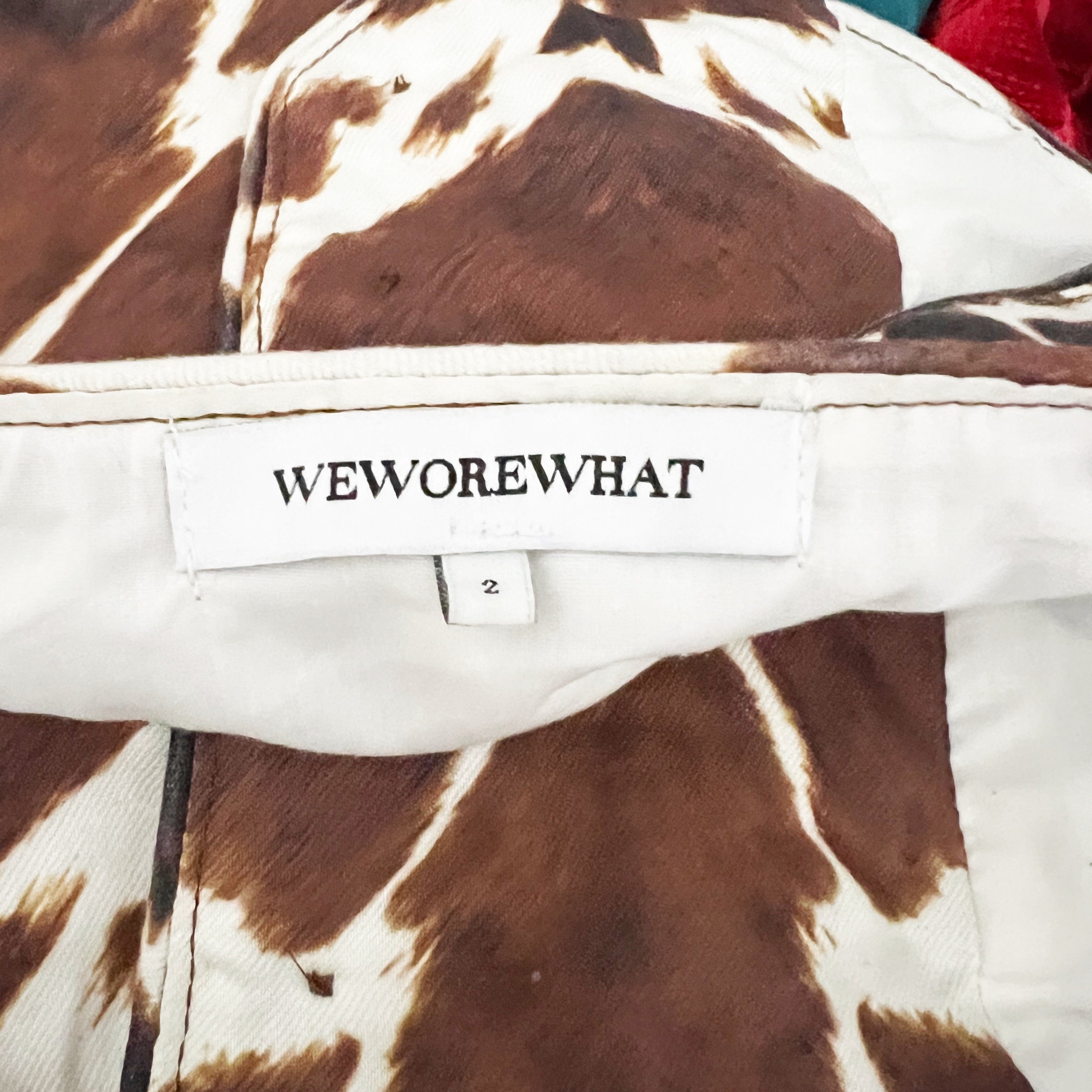 WeWoreWhat Halter Neck Button Front Sleeveless Cowhide Print Pattern Tank Top 2
